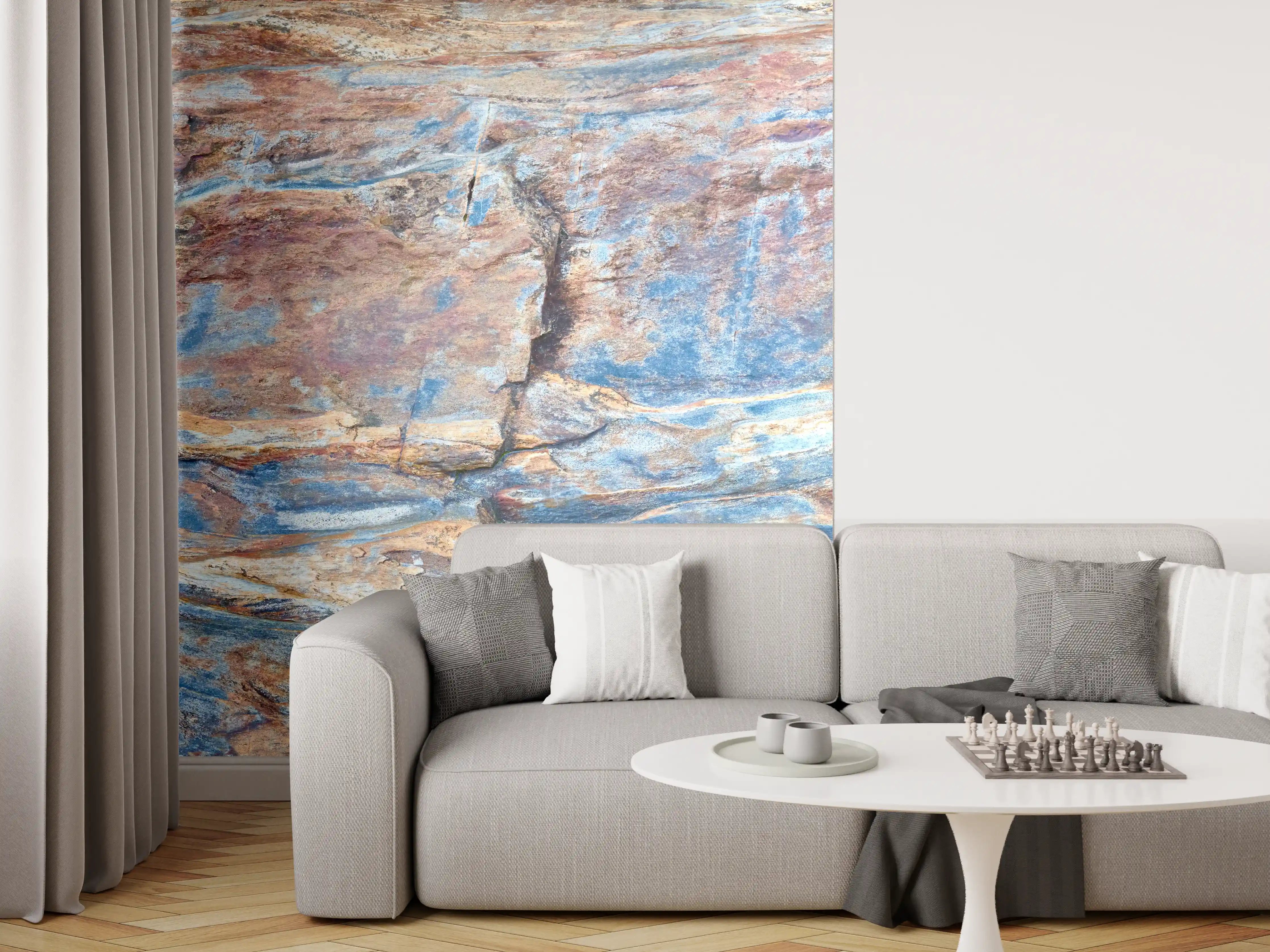 Wandverkleidung Wohnzimmer - Nahaufnahme Verzasca River