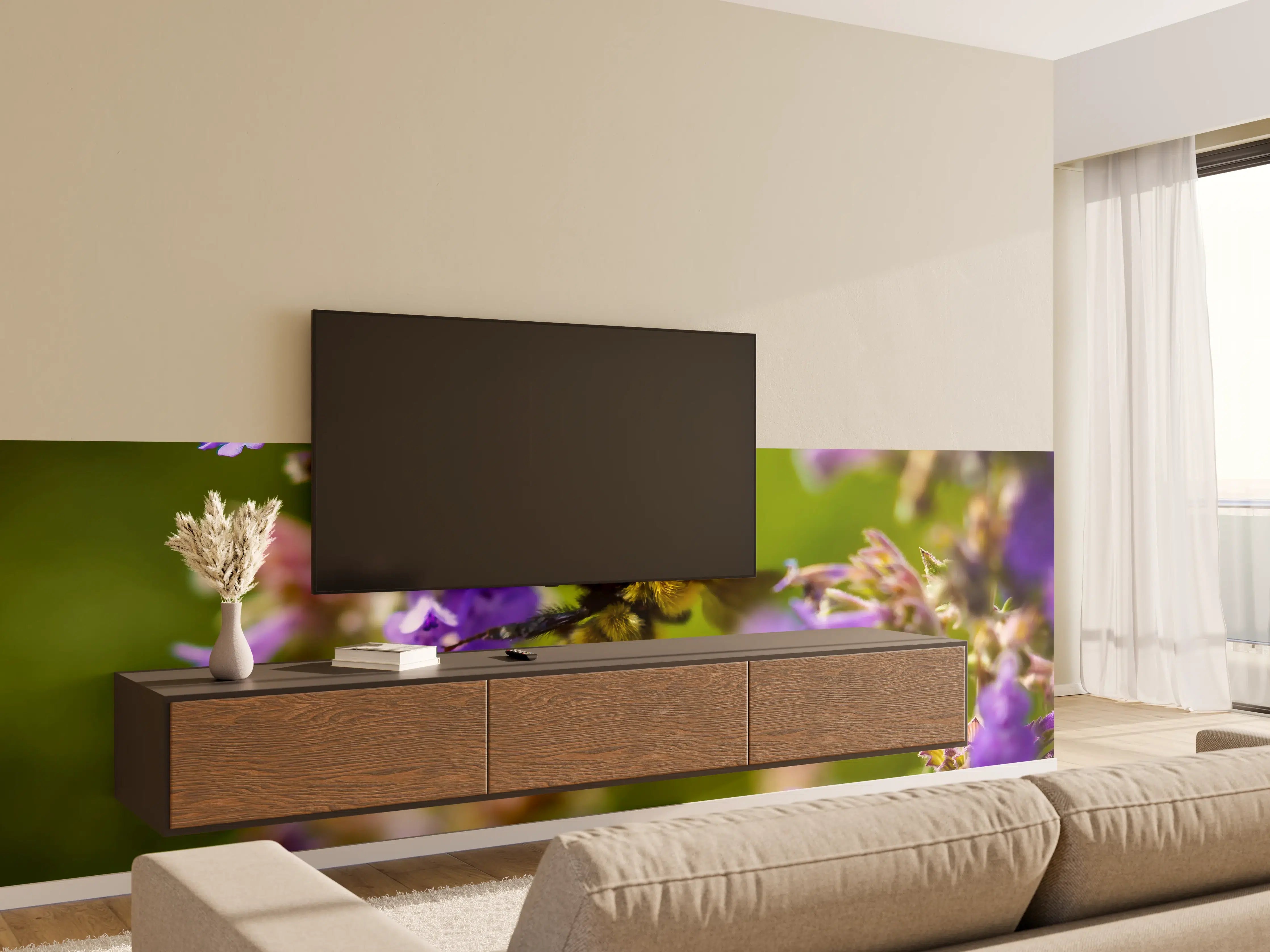Wandverkleidung Wohnzimmer - Nahaufnahme einer Honigbiene