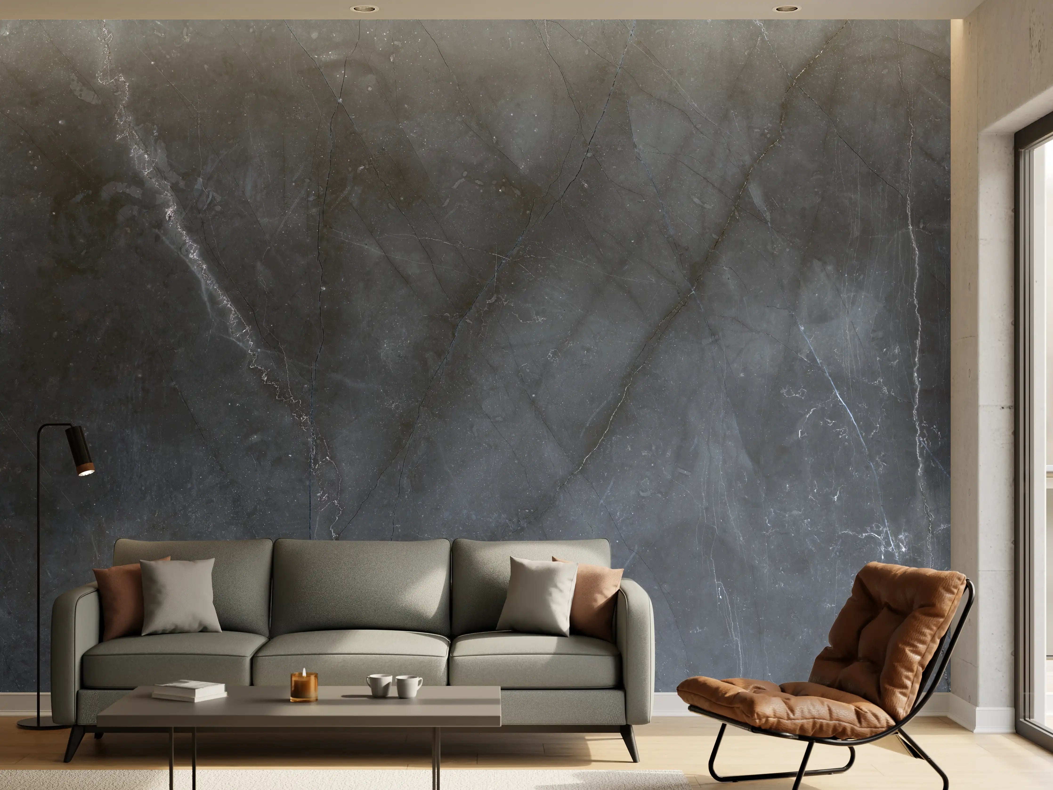 Wandverkleidung Wohnzimmer - Nahaufnahme italienische Marmorplatte