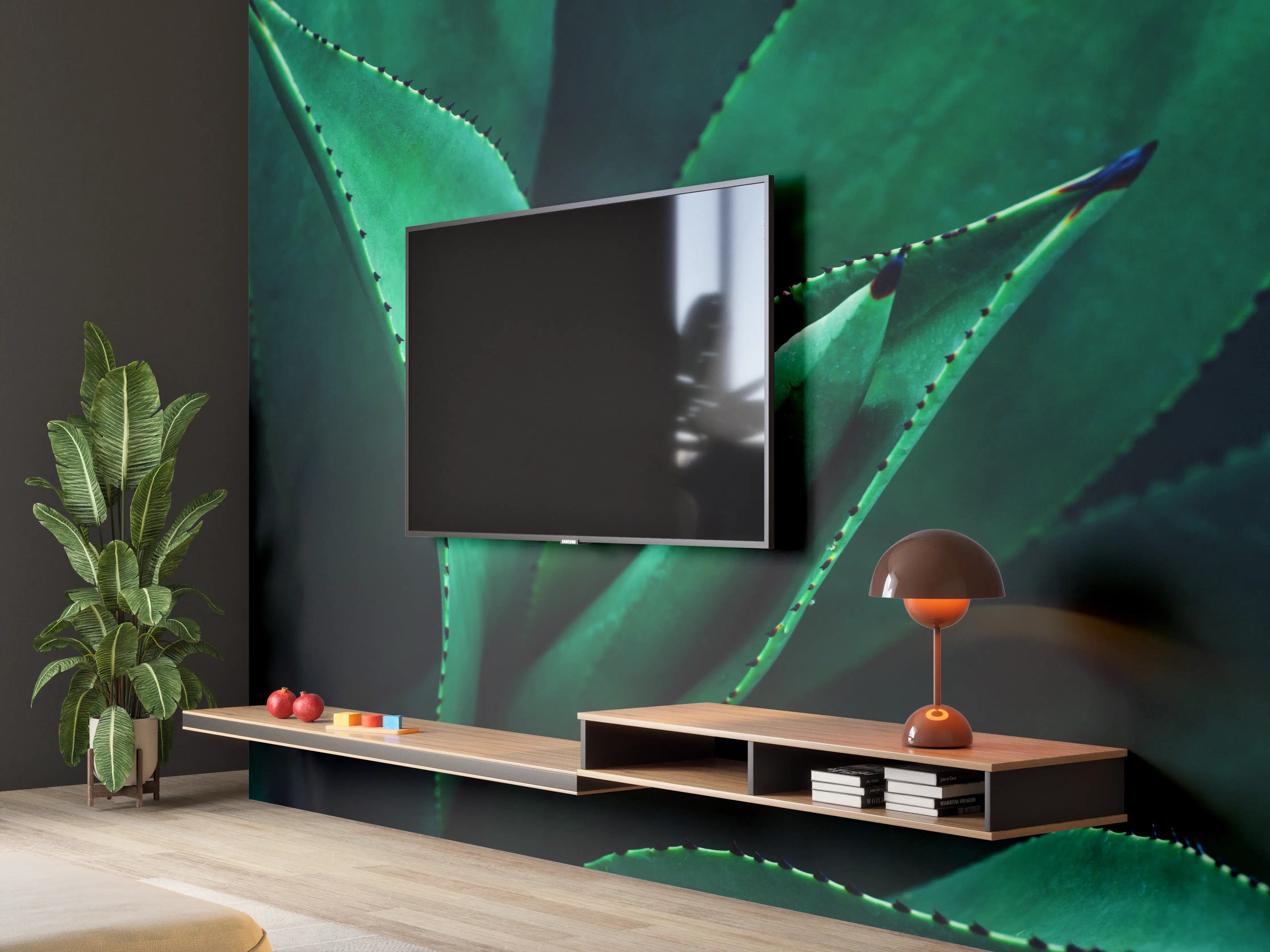Wandverkleidung Wohnzimmer - Nahaufnahme von saftigen Aloe Vera Blättern