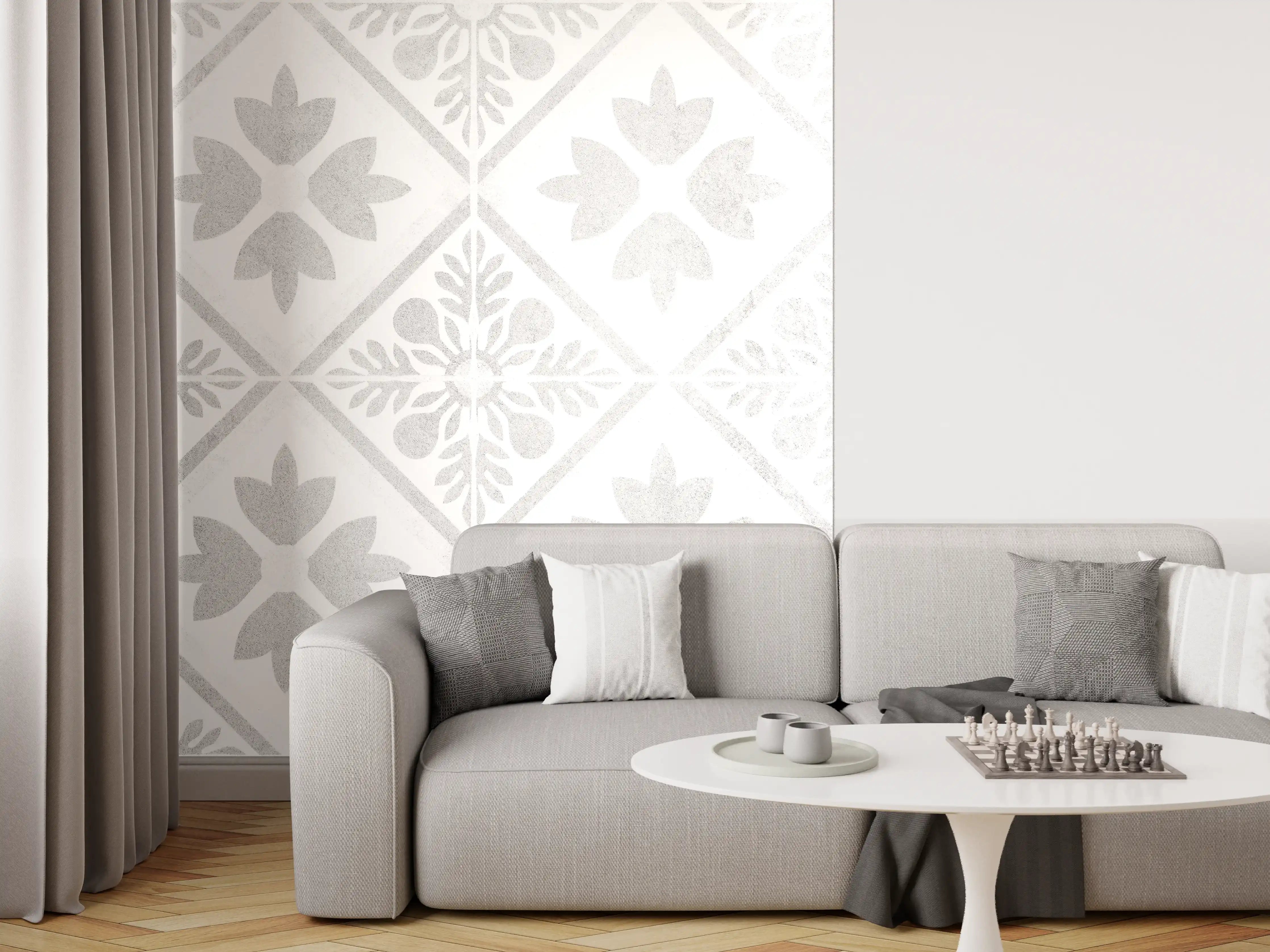 Wandverkleidung Wohnzimmer - Nahtlose Grunge Betonfliesen