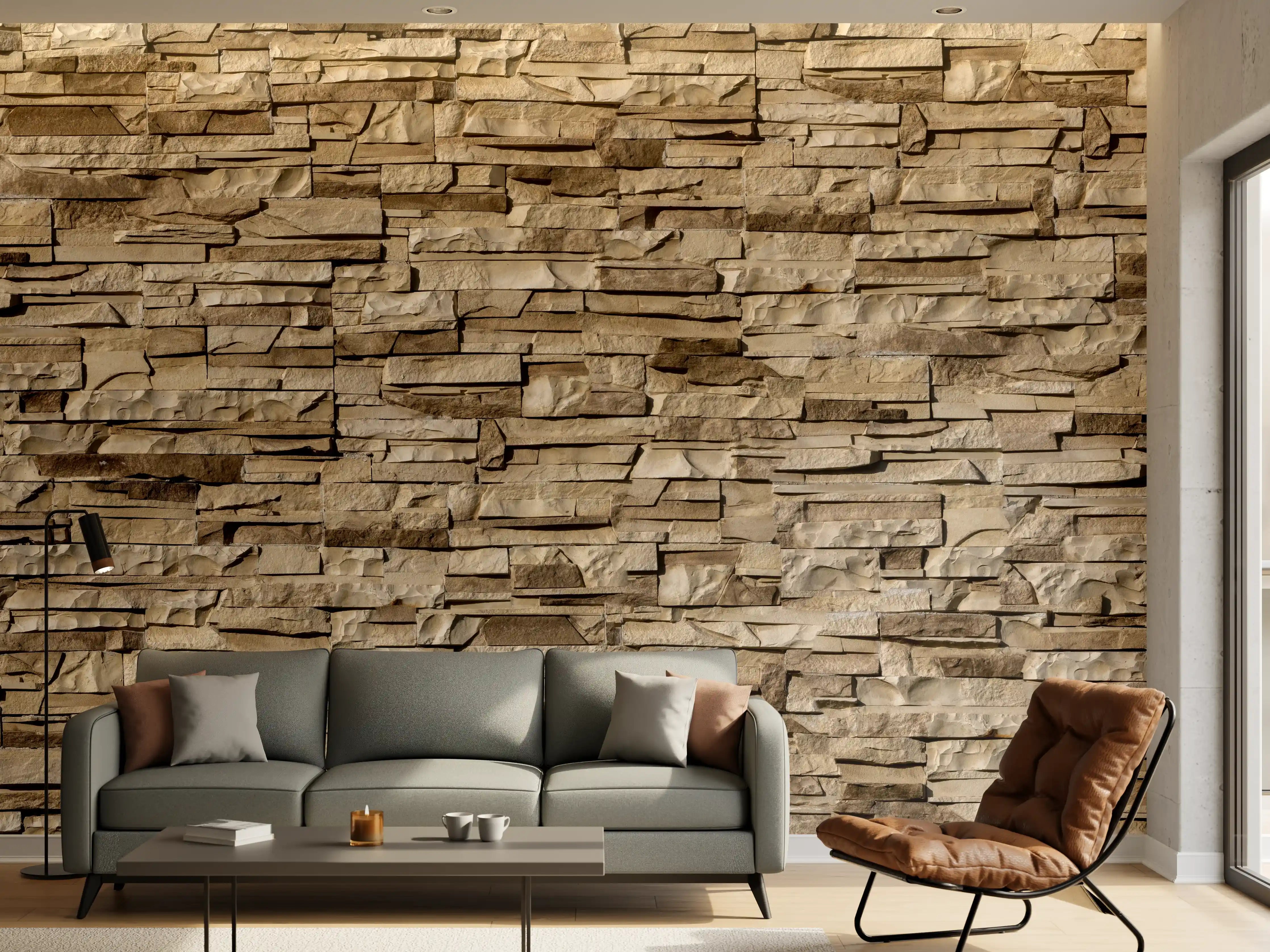 Wandverkleidung Wohnzimmer - Nahtlose Textur von Klinkerfliesen - Dunkel