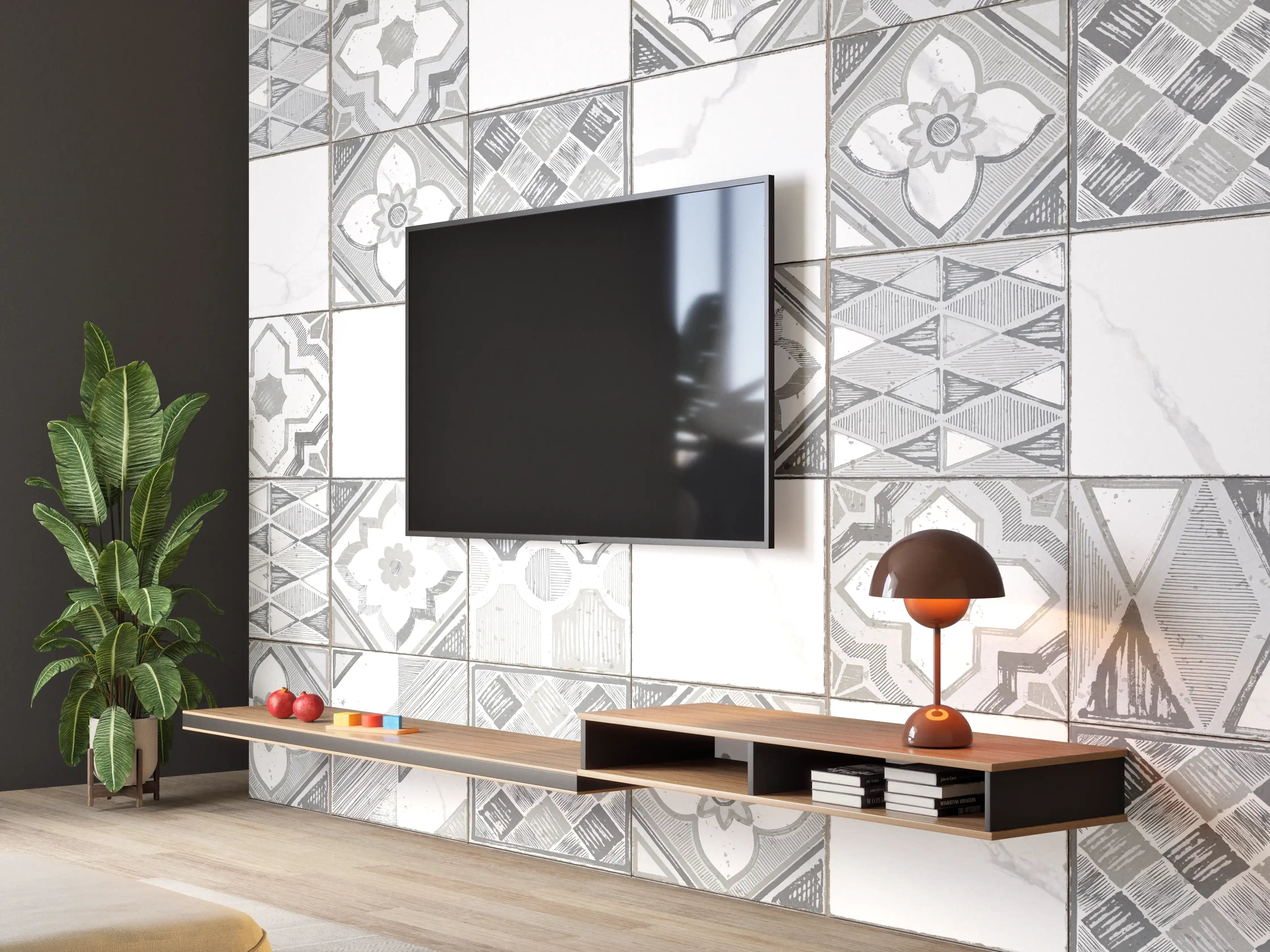 Wandverkleidung Wohnzimmer - Nahtloses monochromes Muster