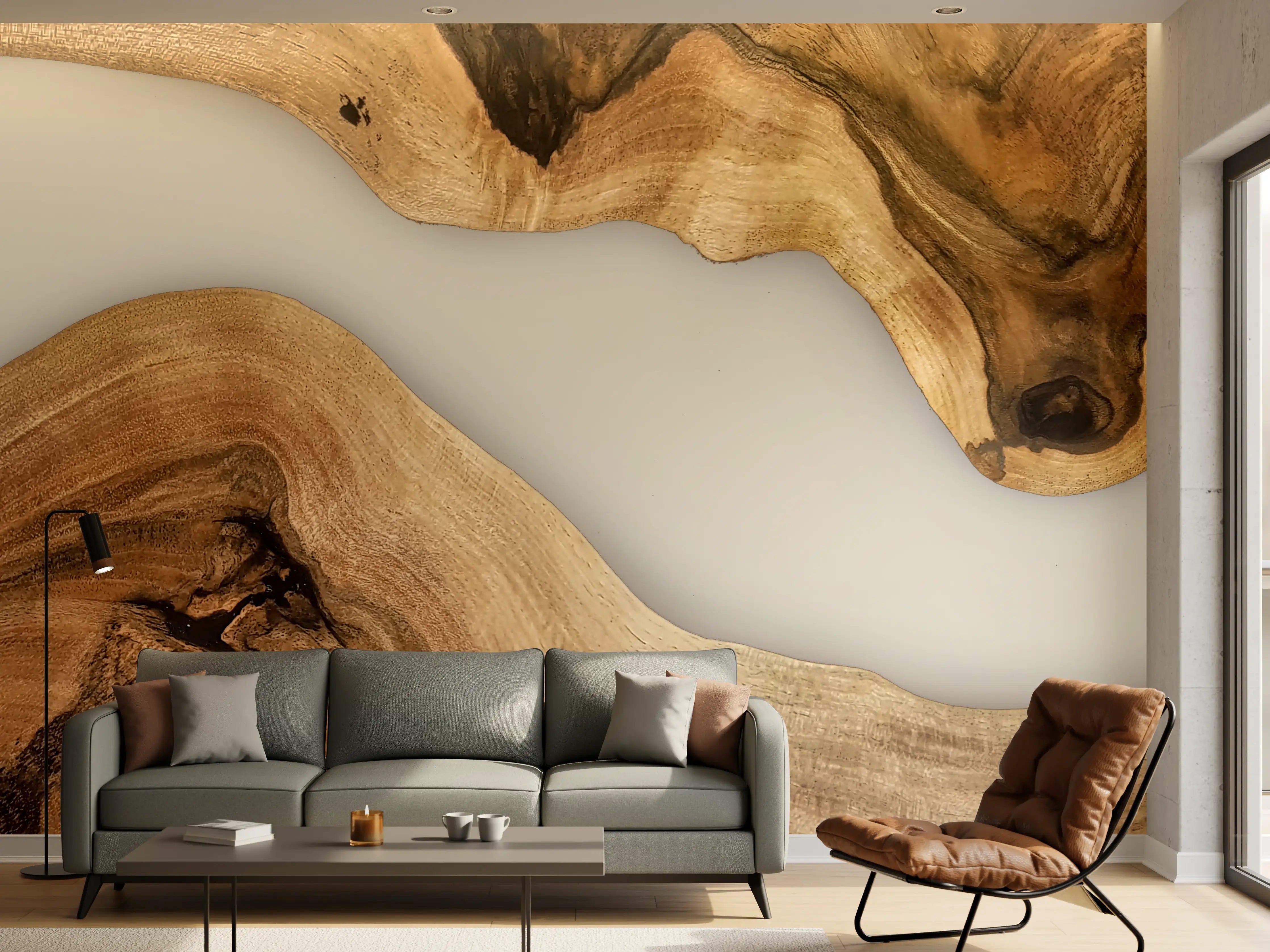 Wandverkleidung Wohnzimmer - Natürliche Holzdekoration