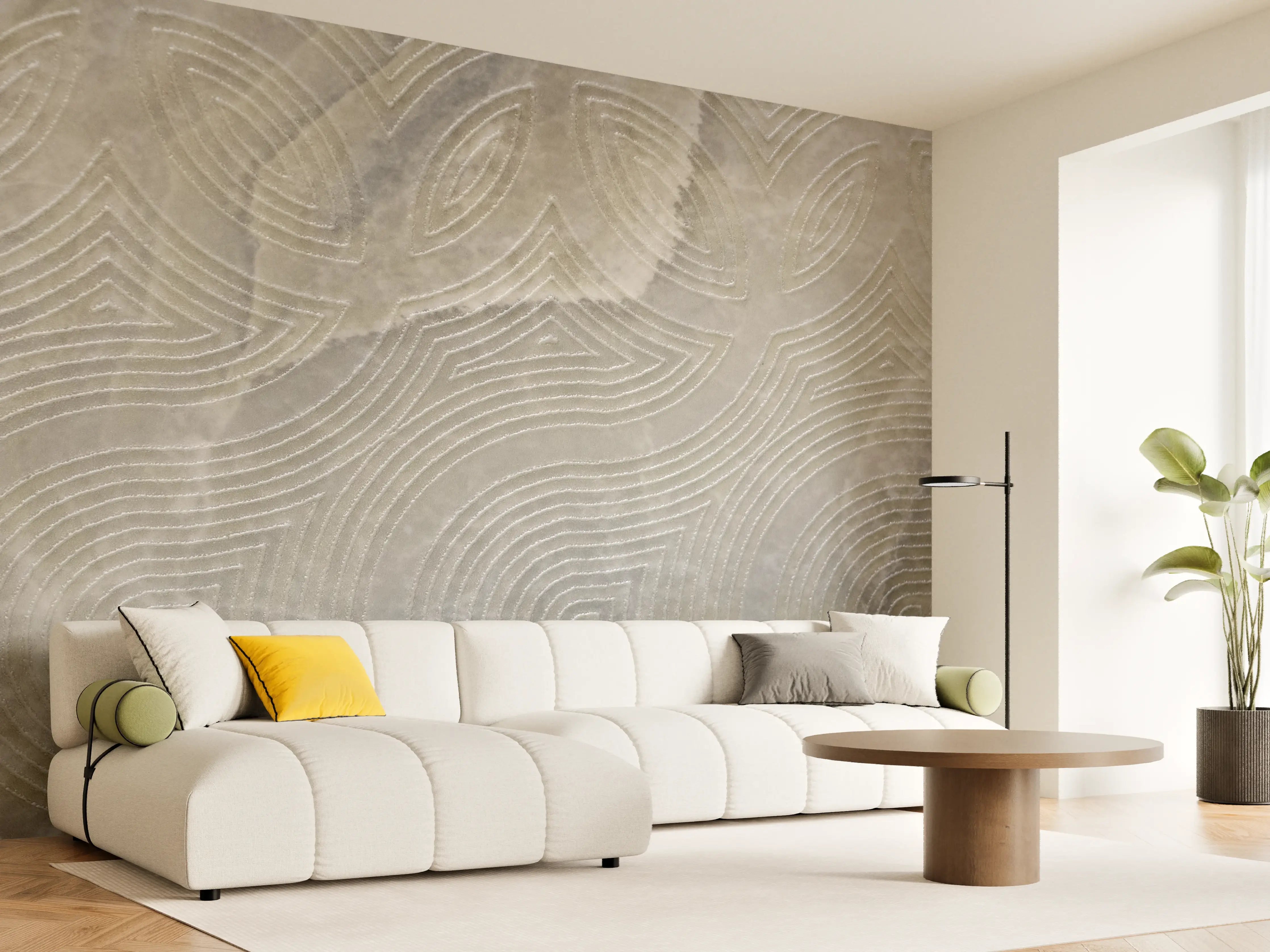 Wandverkleidung Wohnzimmer - Natürliche Holzmuster Wanddekoration