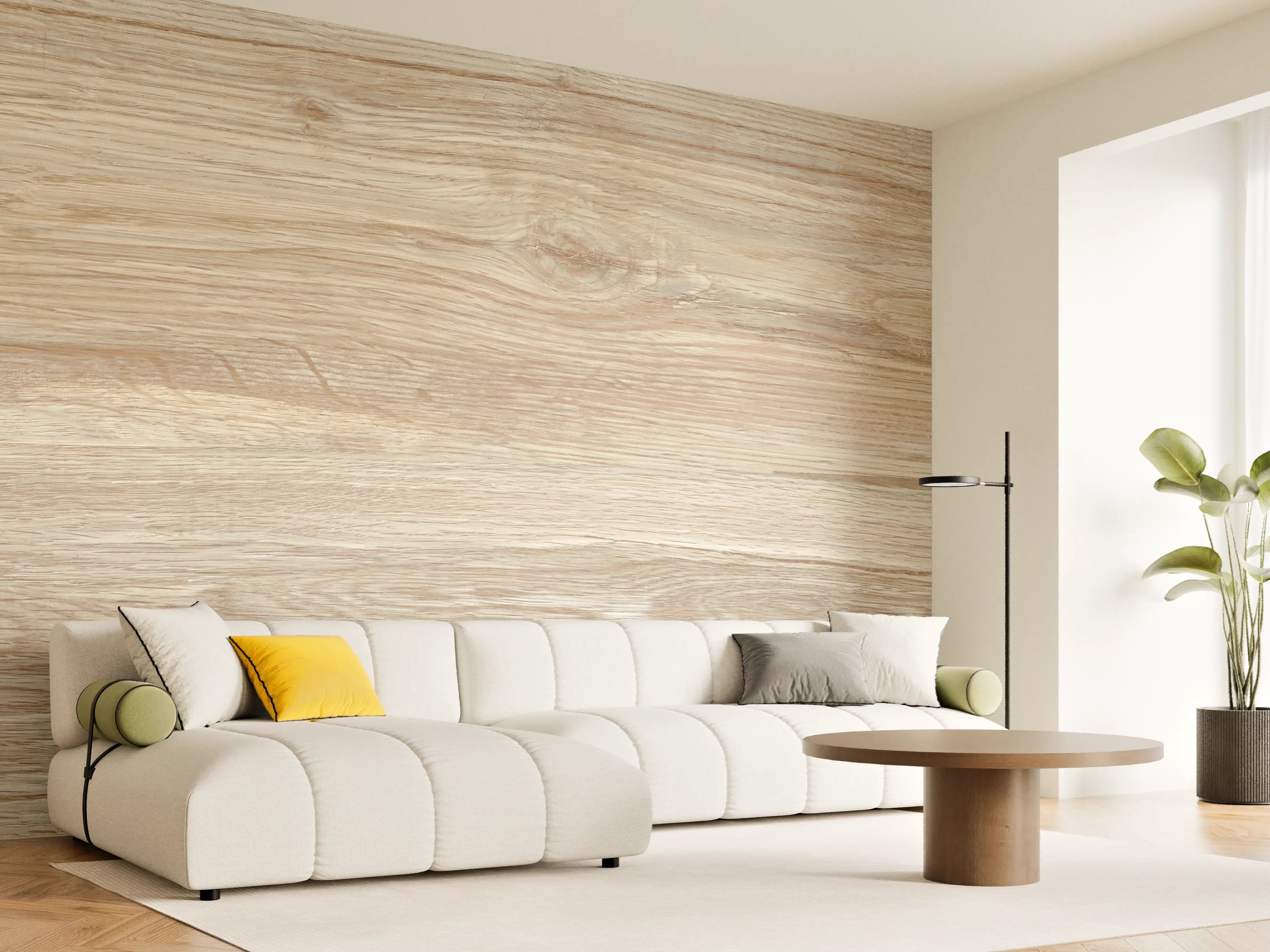 Wandverkleidung Wohnzimmer - Natürliche Holztextur Hintergrund