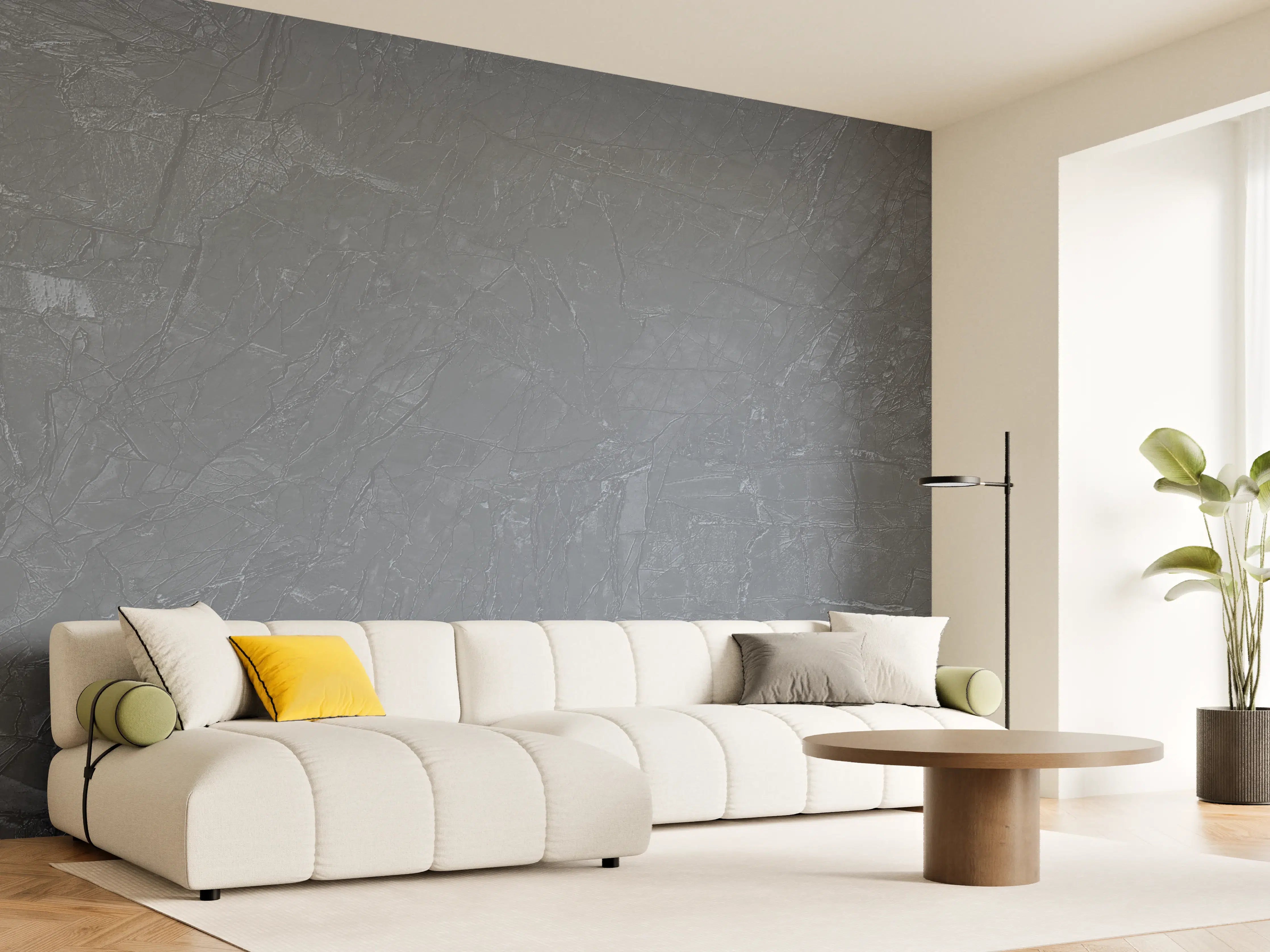 Wandverkleidung Wohnzimmer - Natürliche Mamortextur