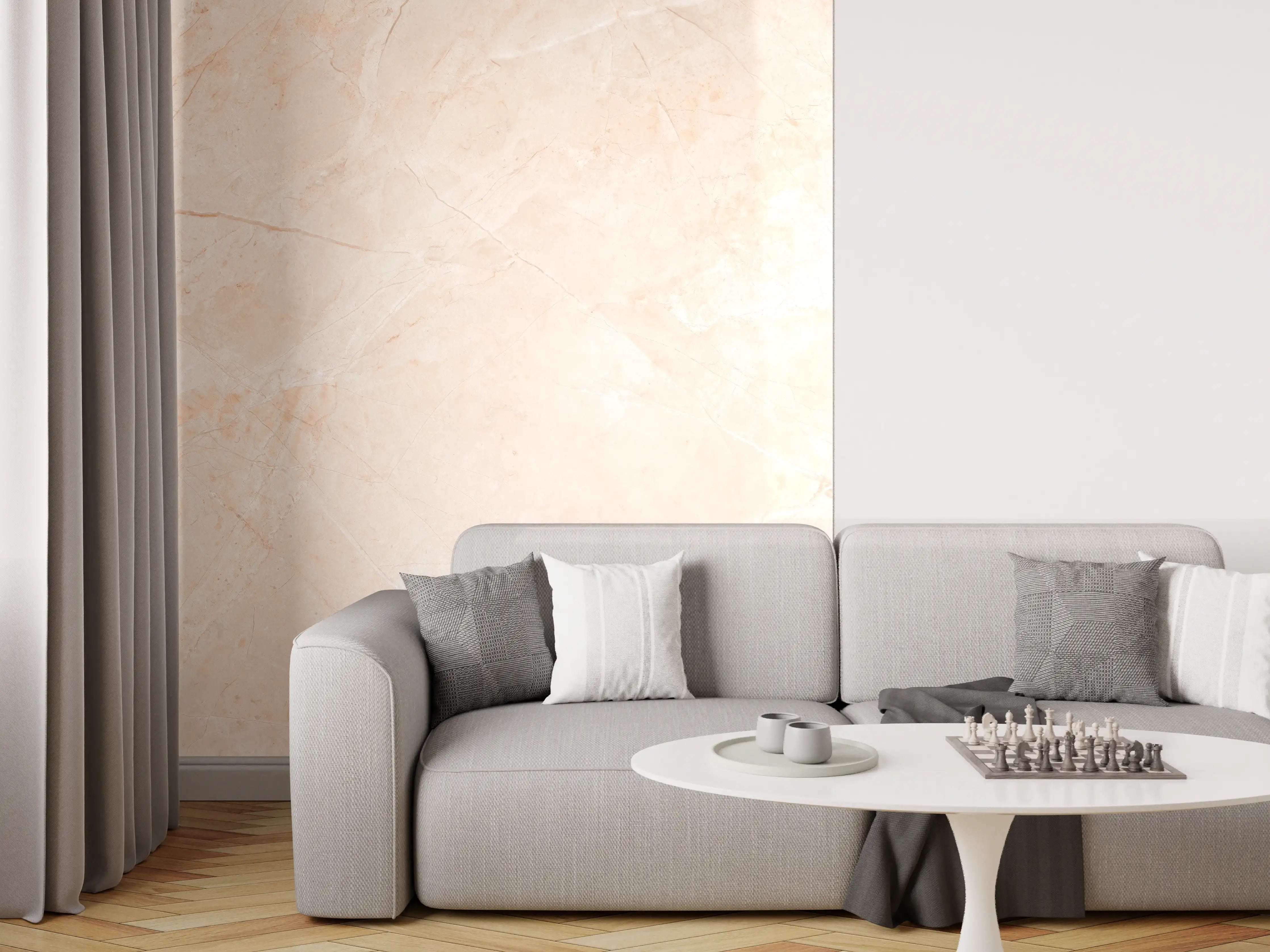 Wandverkleidung Wohnzimmer - Natürlicher Sandstein - Granit