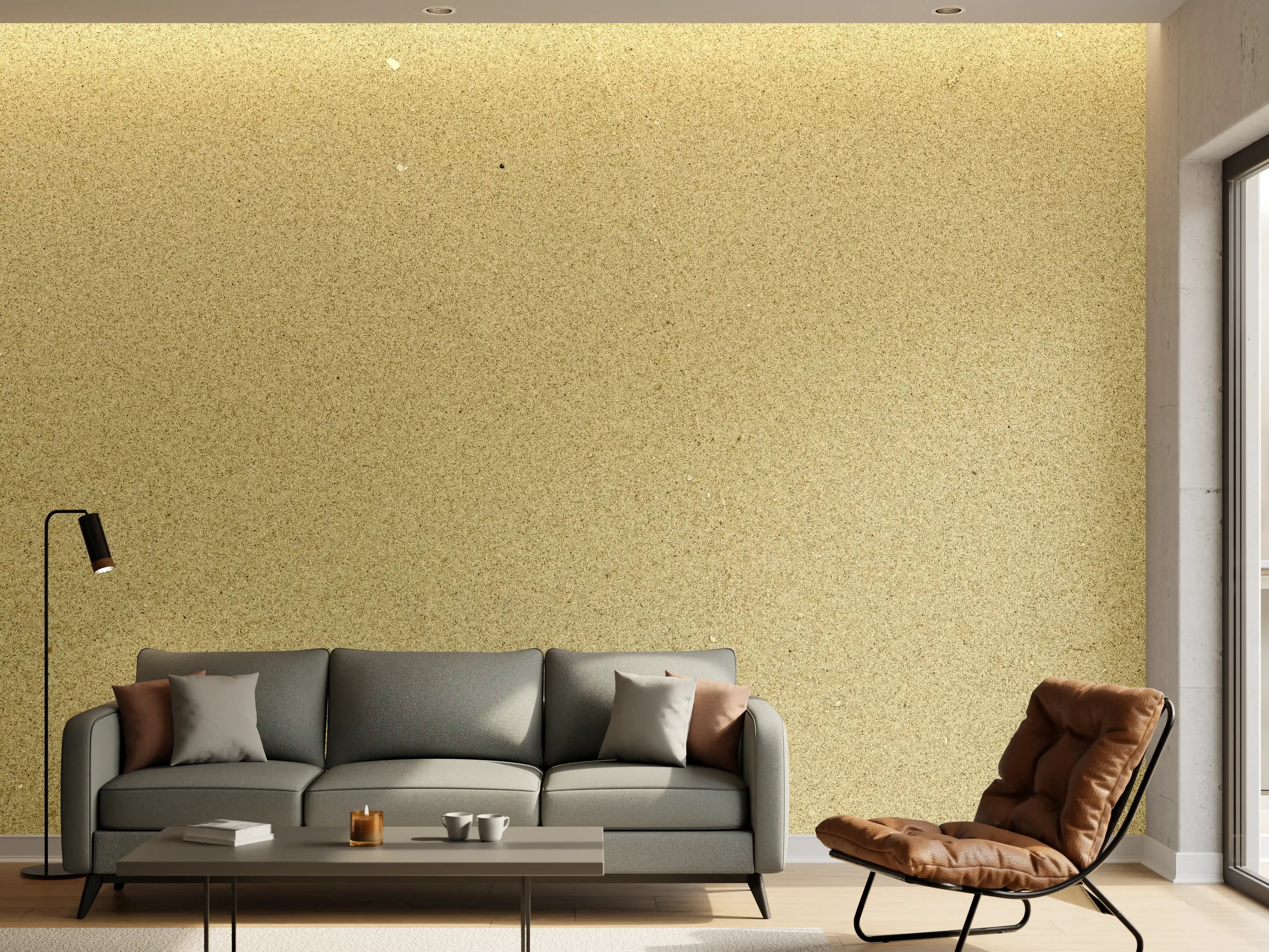 Wandverkleidung Wohnzimmer - Natürliches Image in hellen Tönen
