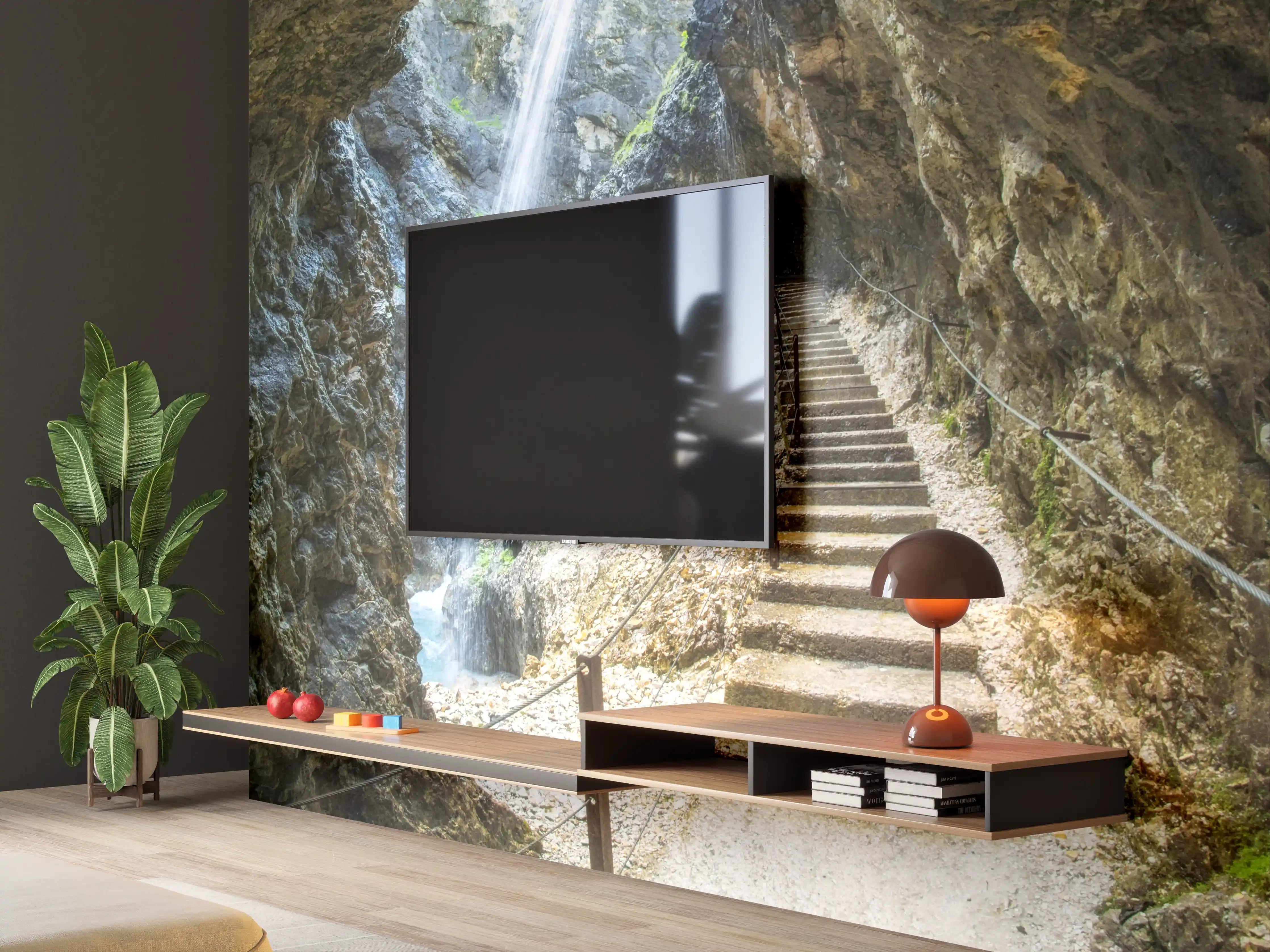 Wandverkleidung Wohnzimmer - Naturerkundung im geheimnisvollen Höhlental