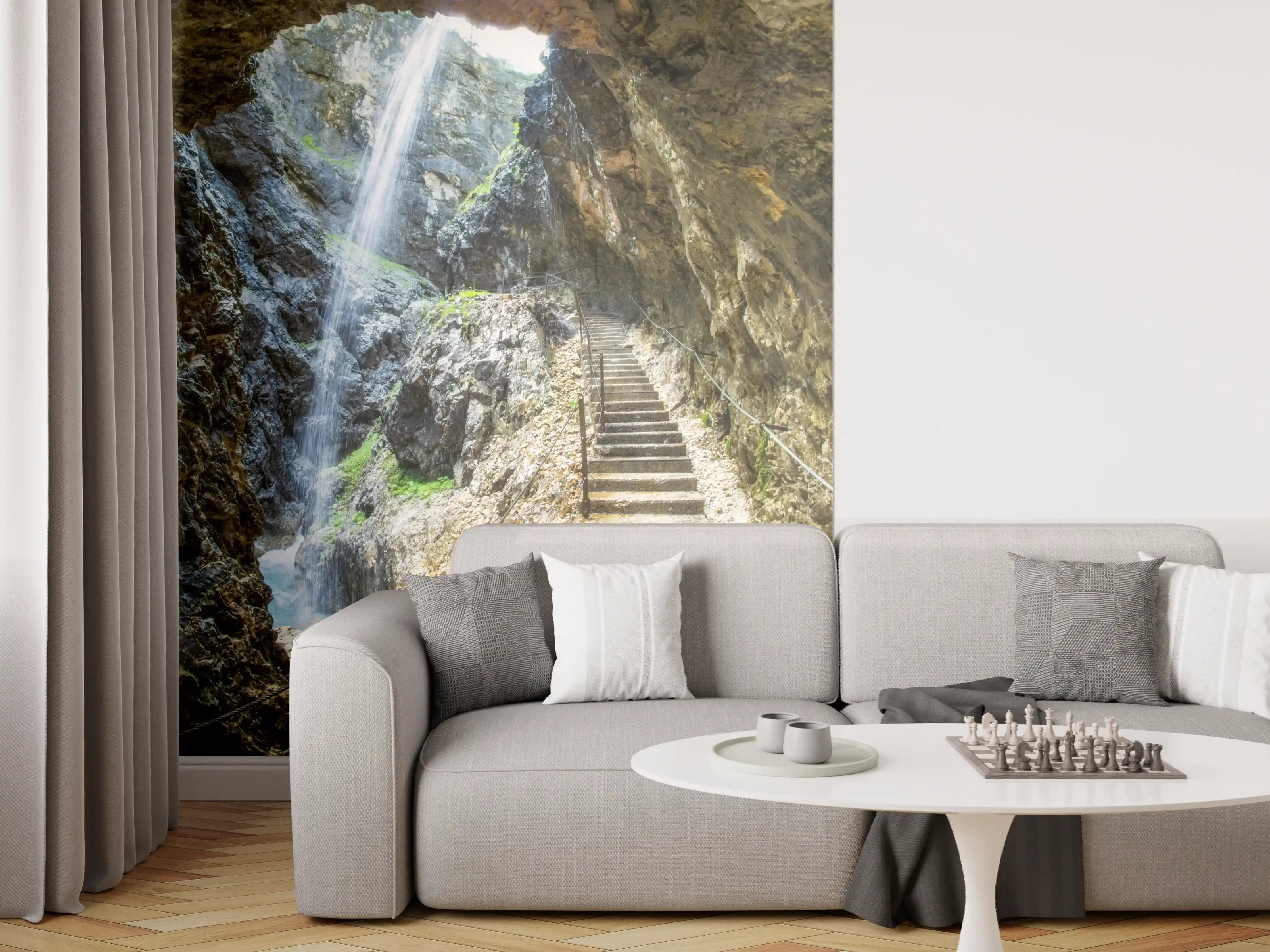 Wandverkleidung Wohnzimmer - Naturerkundung im geheimnisvollen Höhlental