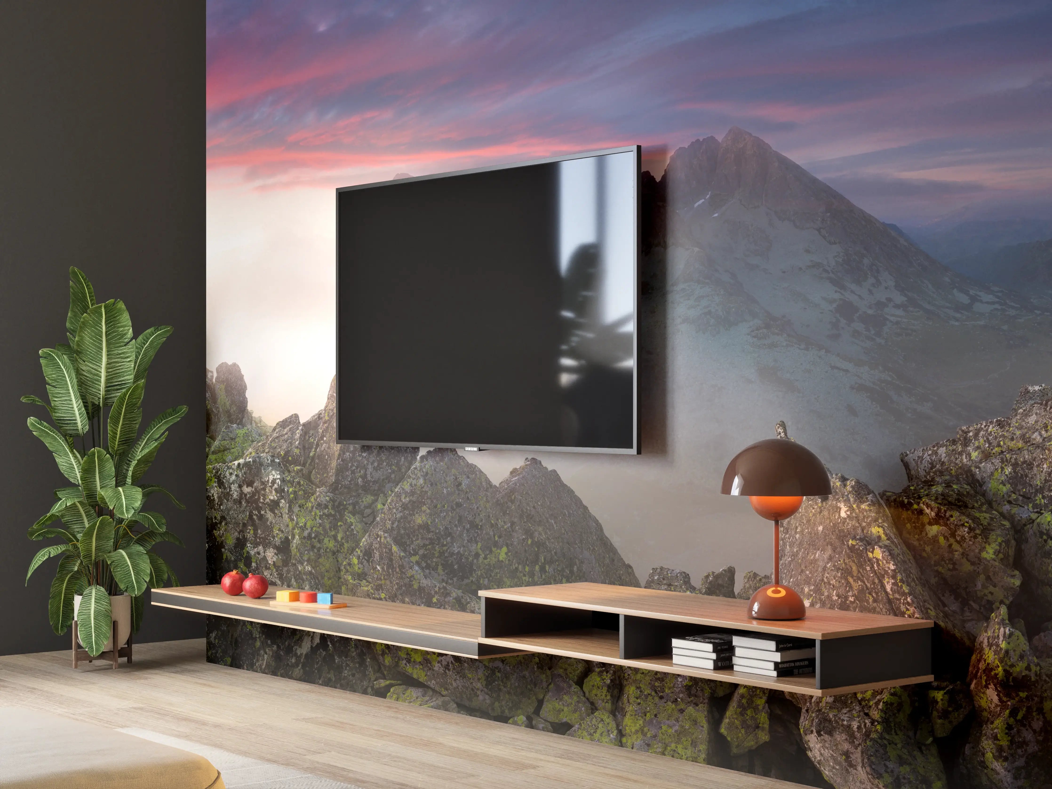 Wandverkleidung Wohnzimmer - Nebeliger Blick auf Fairytale Berge, Slowakei