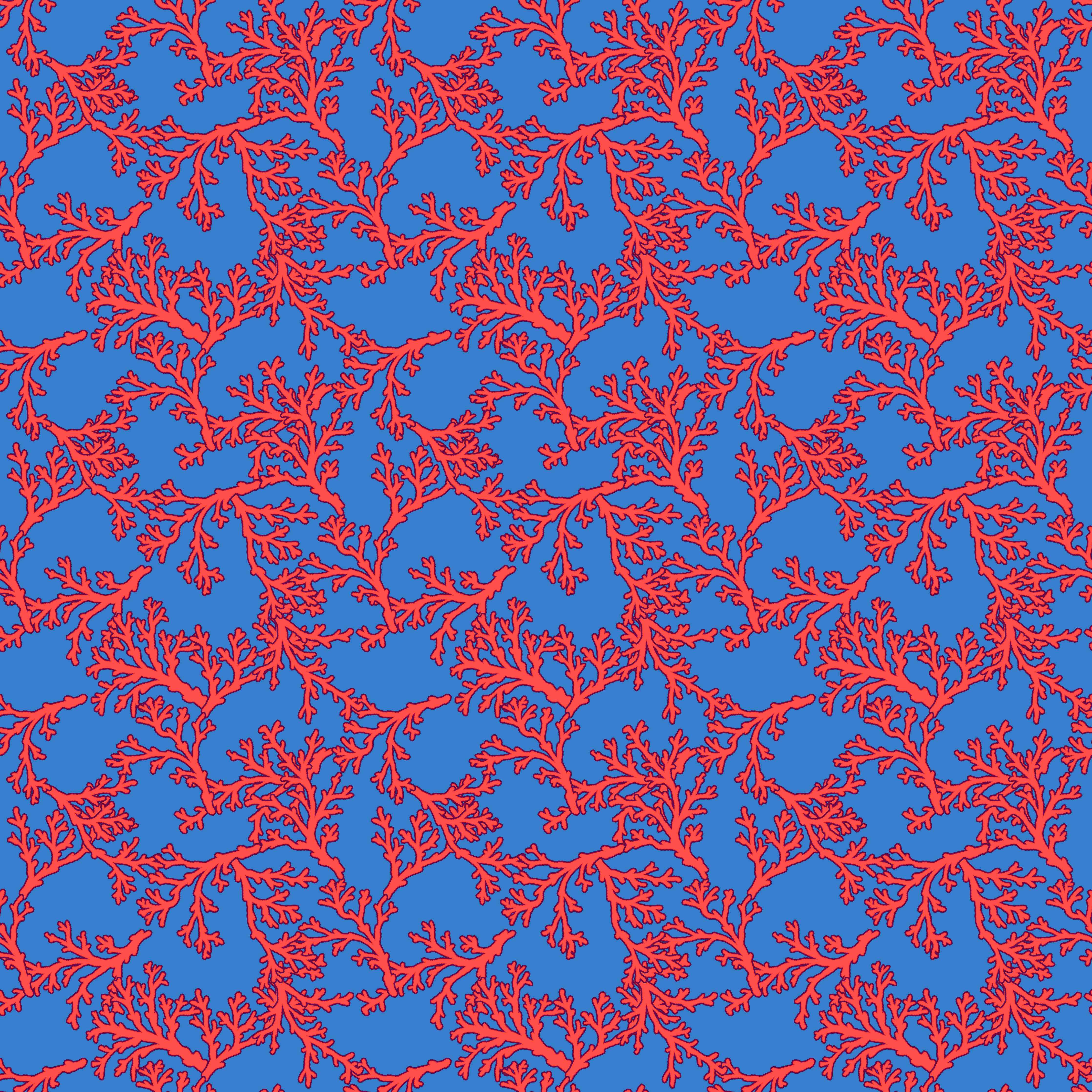 Wandverkleidung Wohnzimmer-Neon-Korallen Blau-Rot