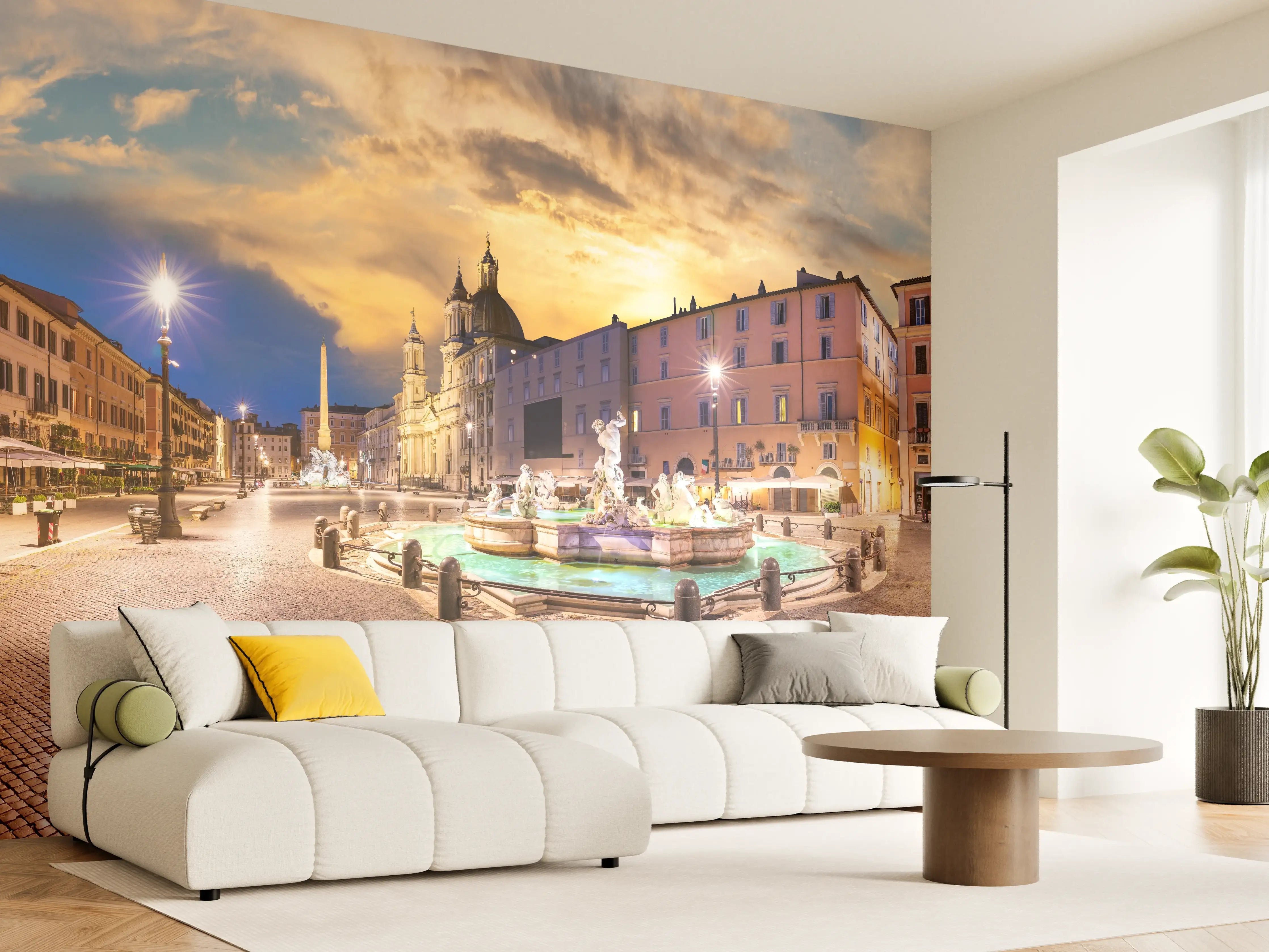 Wandverkleidung Wohnzimmer - Neptunbrunnen auf der Piazza Navona