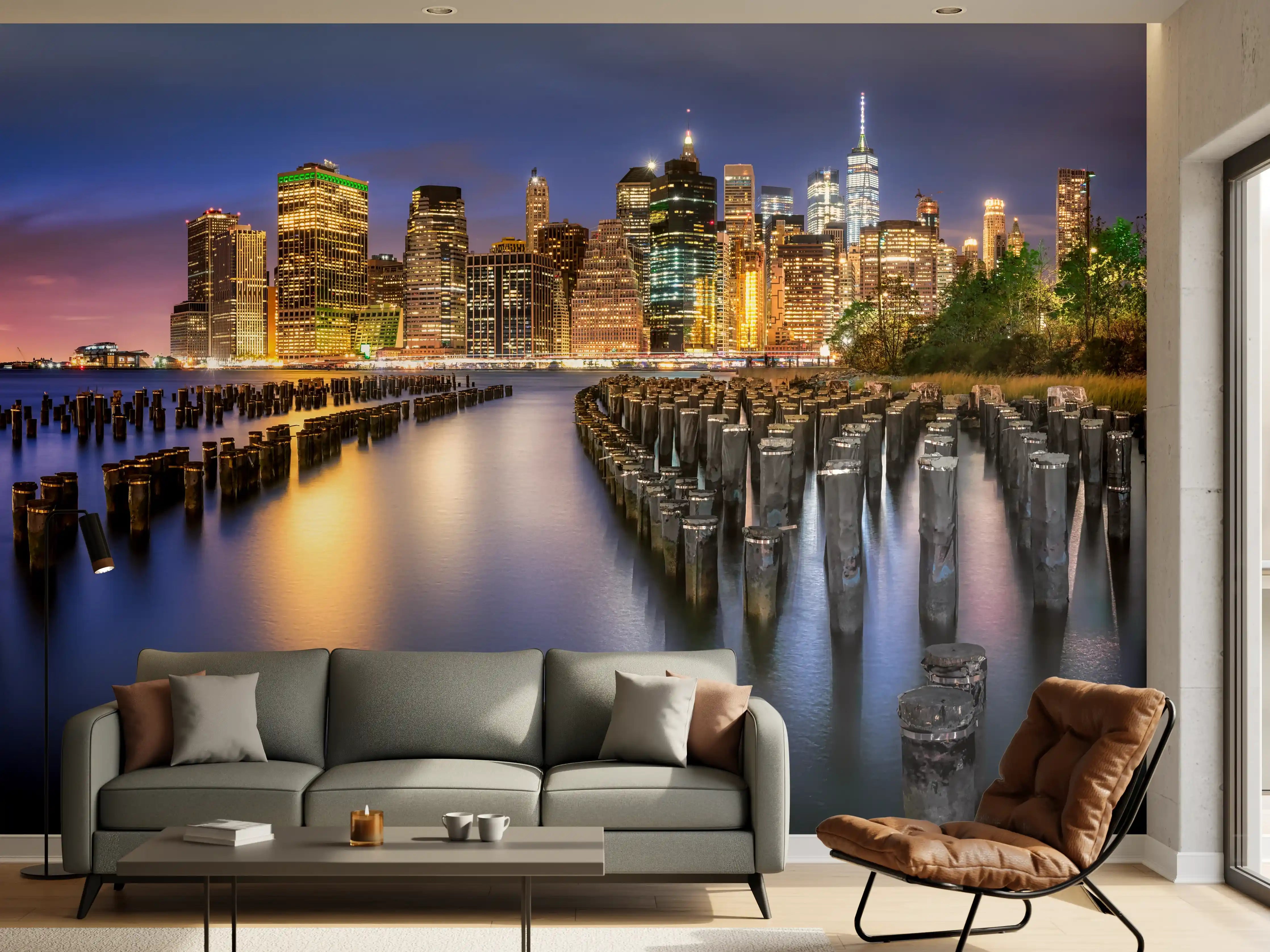 Wandverkleidung Wohnzimmer - New York City Skyline