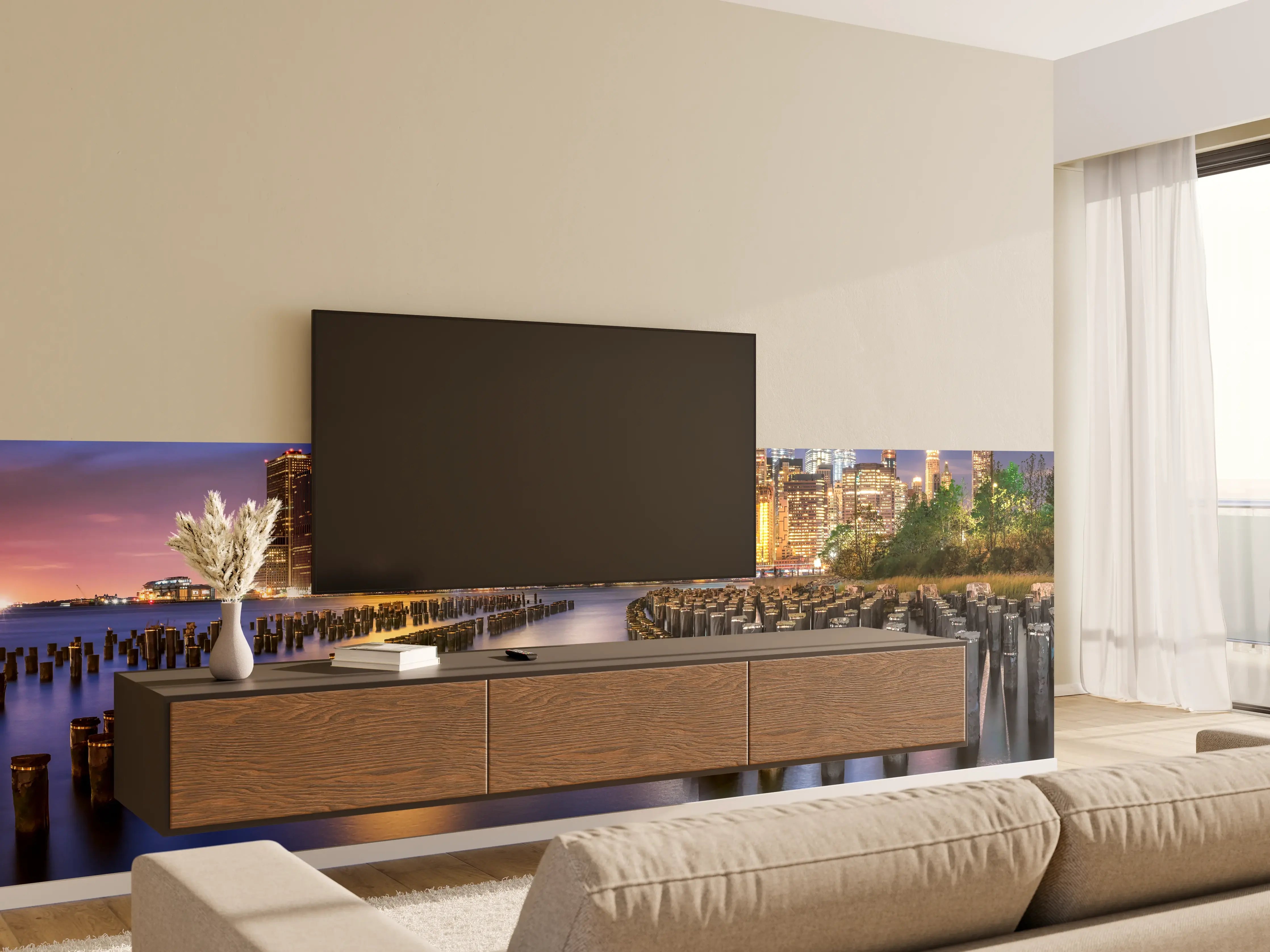 Wandverkleidung Wohnzimmer - New York City Skyline
