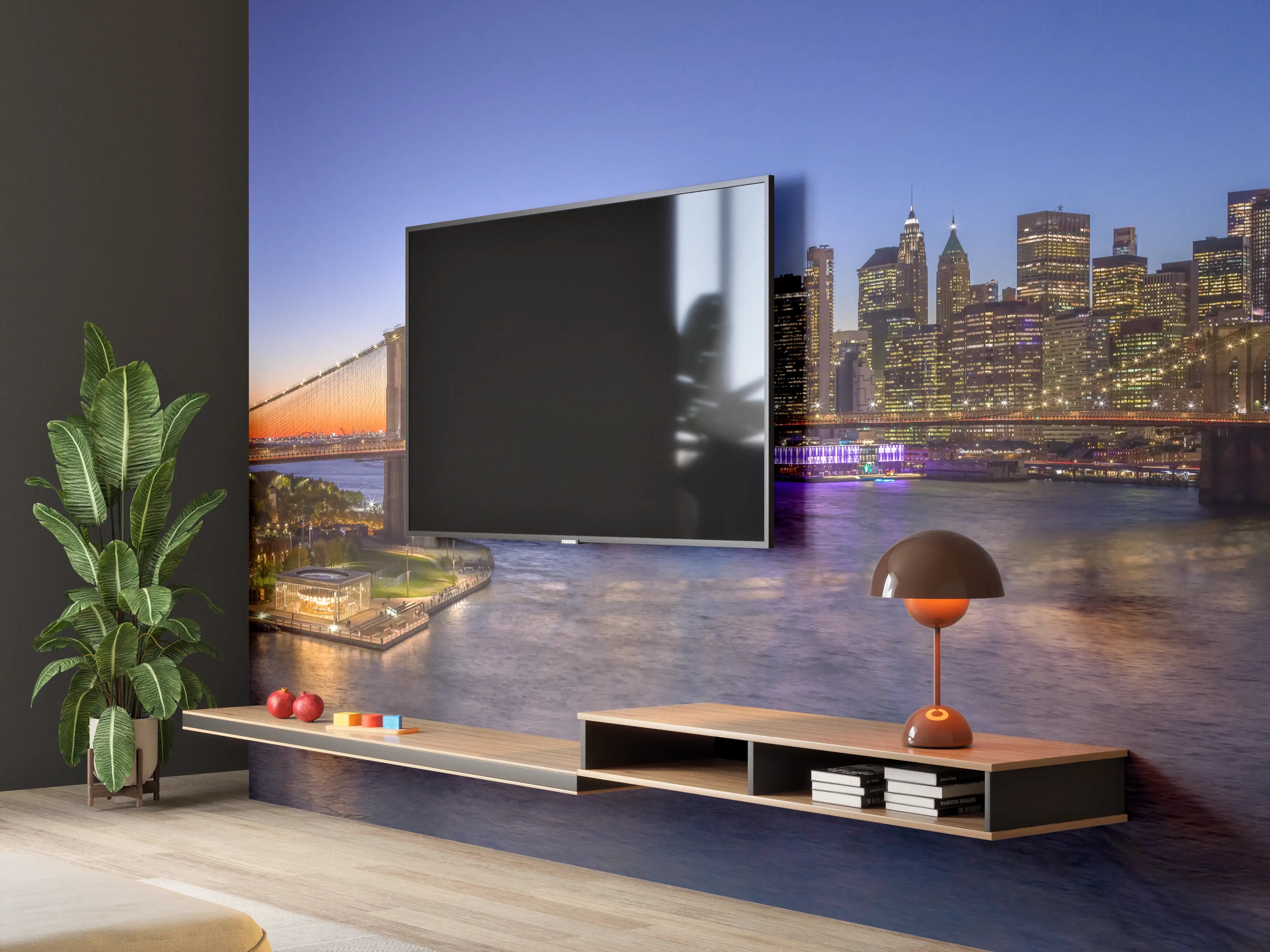 Wandverkleidung Wohnzimmer - New York City Sonnenuntergang