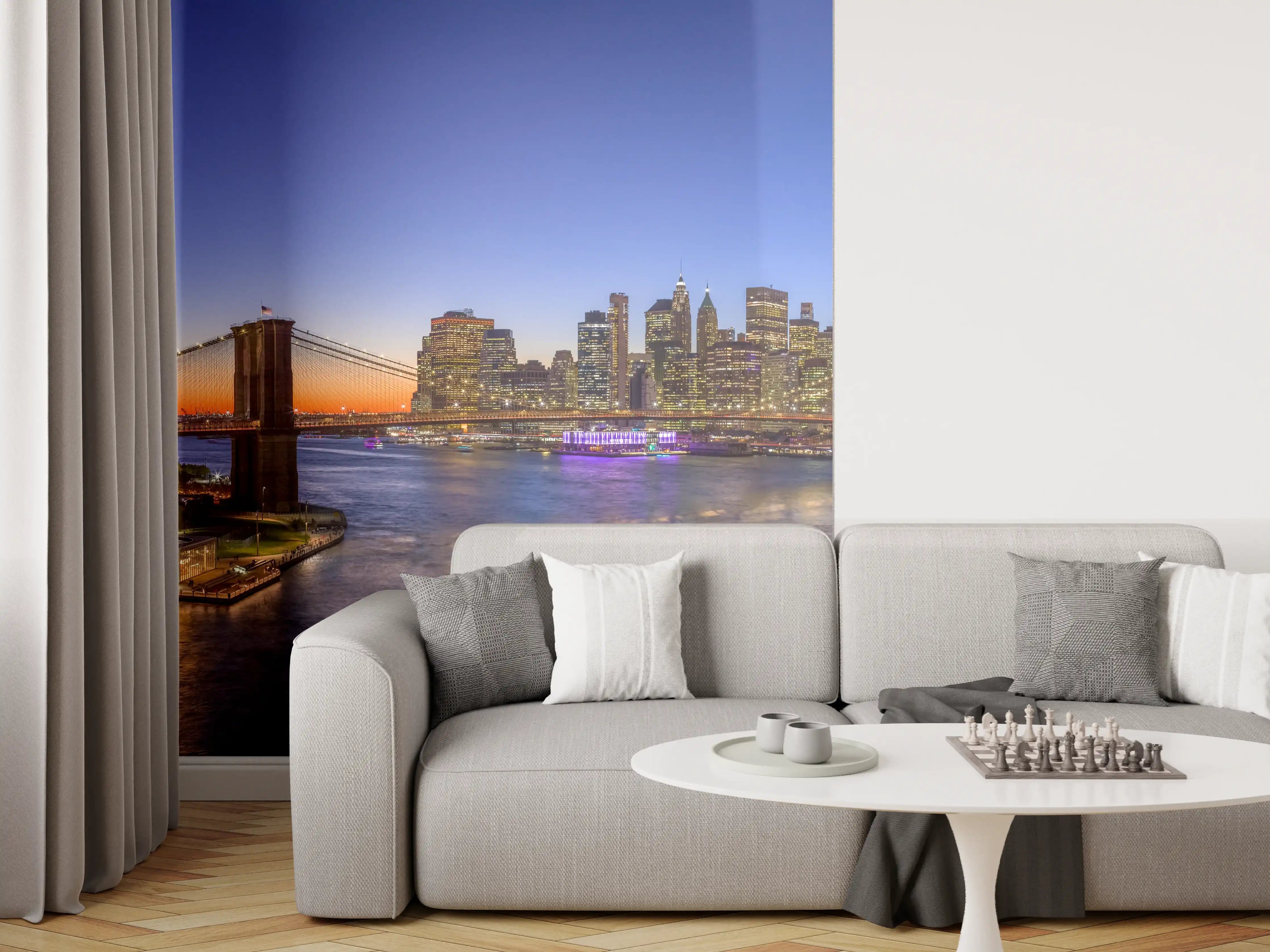 Wandverkleidung Wohnzimmer - New York City Sonnenuntergang