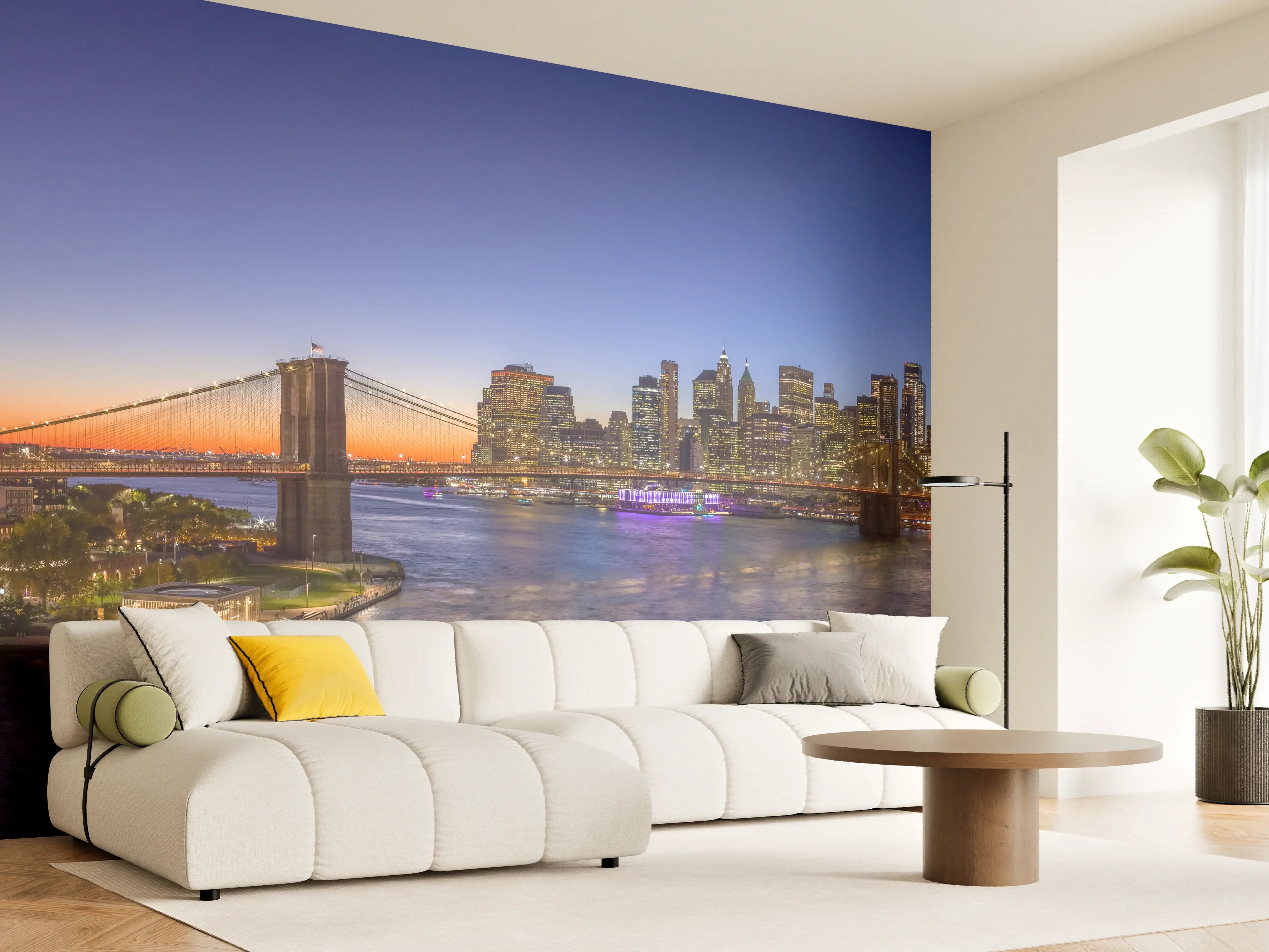 Wandverkleidung Wohnzimmer - New York City Sonnenuntergang