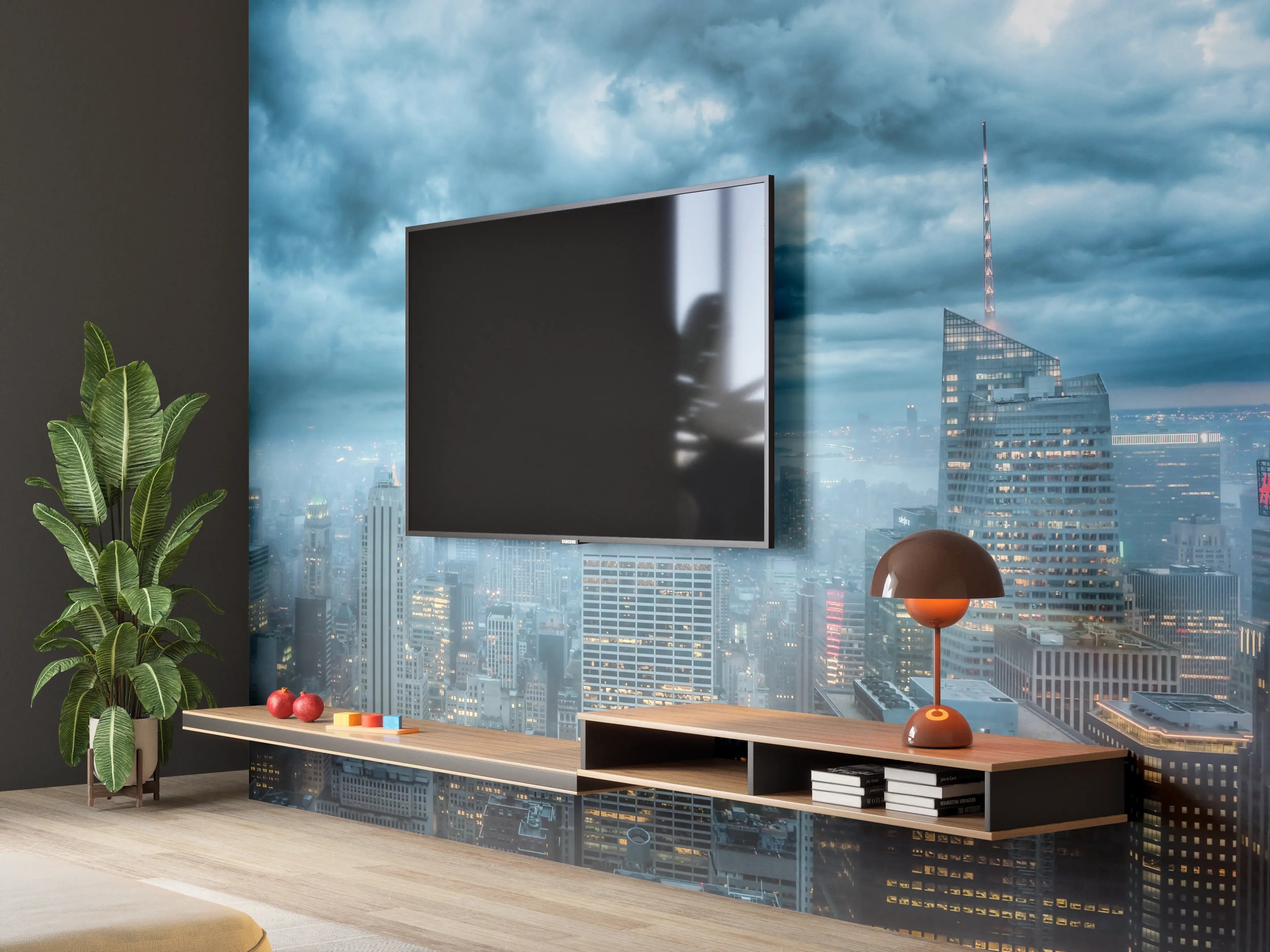 Wandverkleidung Wohnzimmer - New York Skyline