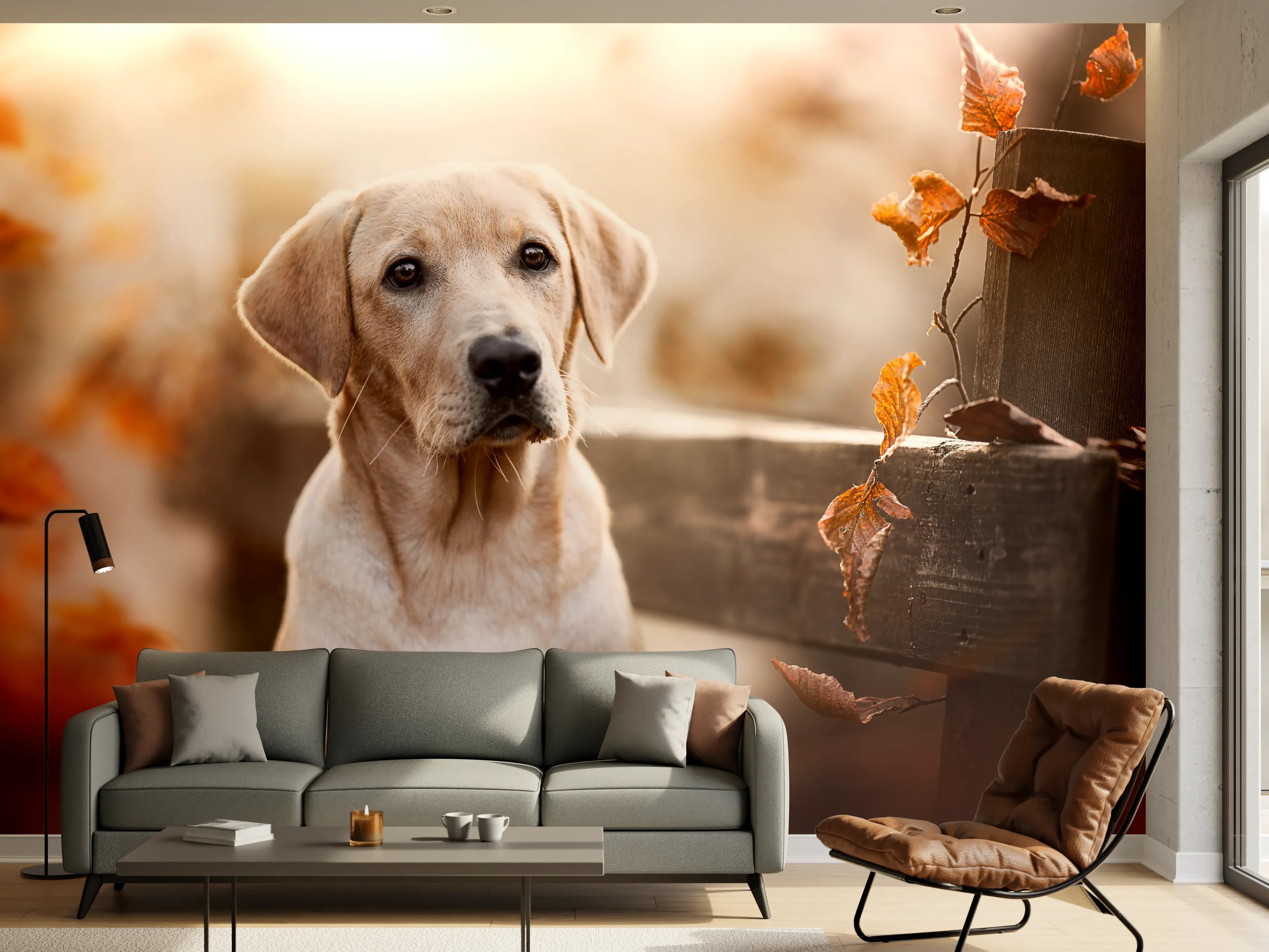 Wandverkleidung Wohnzimmer - Niedlicher Labrador Welpe