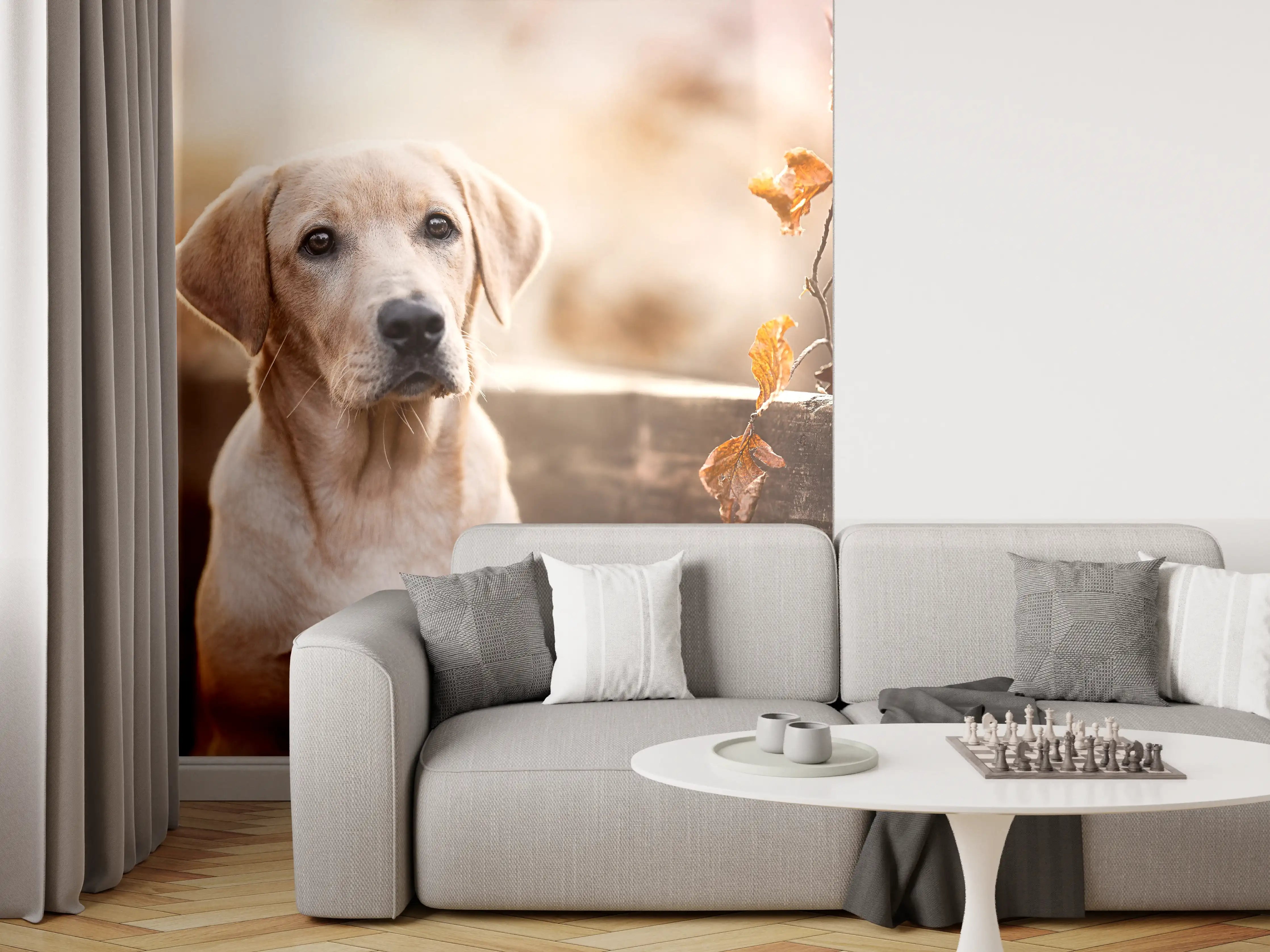 Wandverkleidung Wohnzimmer - Niedlicher Labrador Welpe