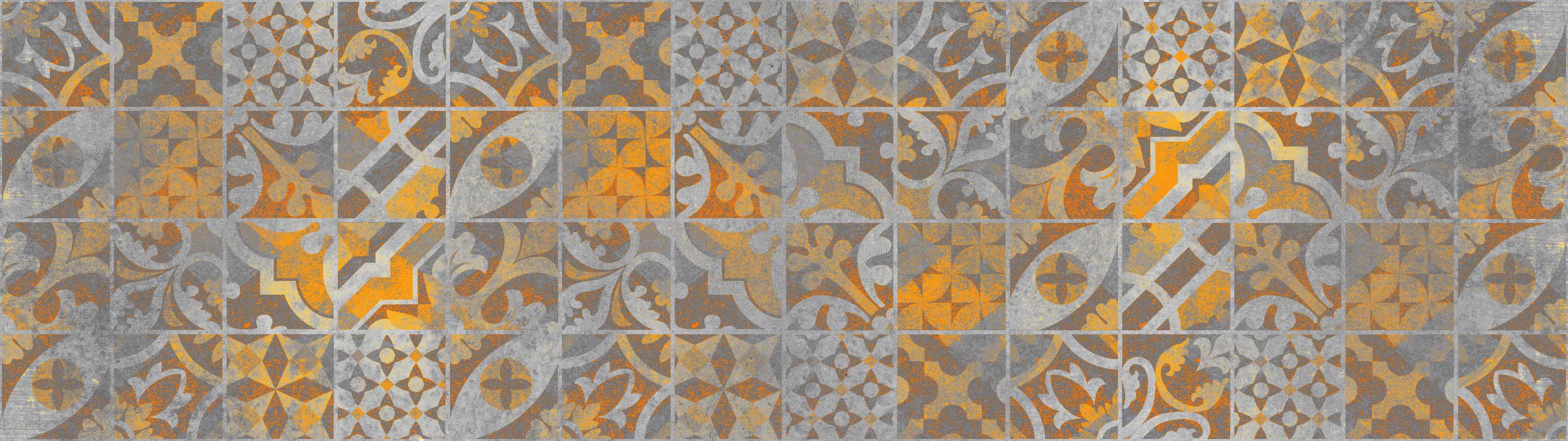 Wandverkleidung Wohnzimmer-Orange Helles Licht Stein Beton