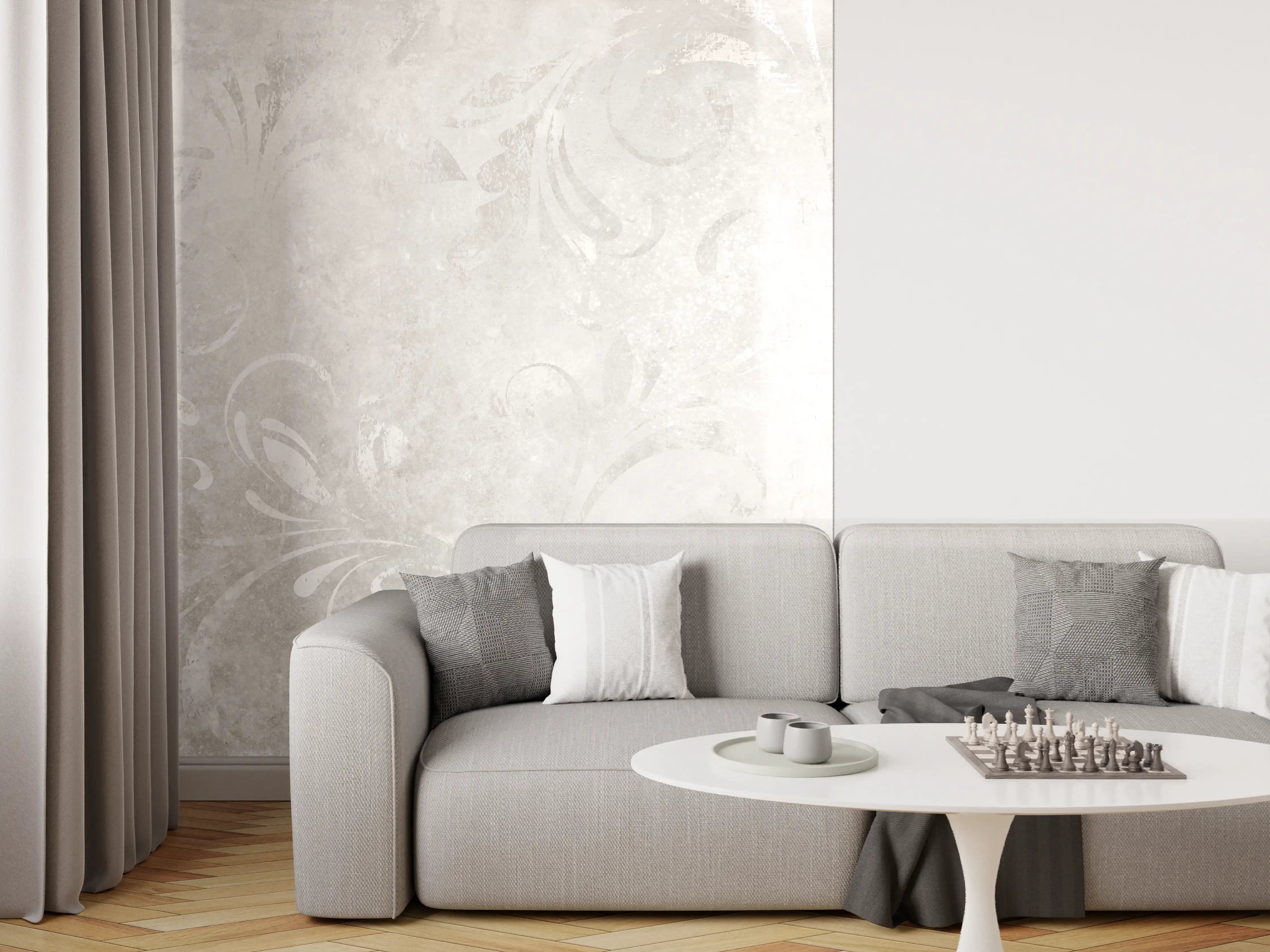 Wandverkleidung Wohnzimmer - Orientale Zement Tapete