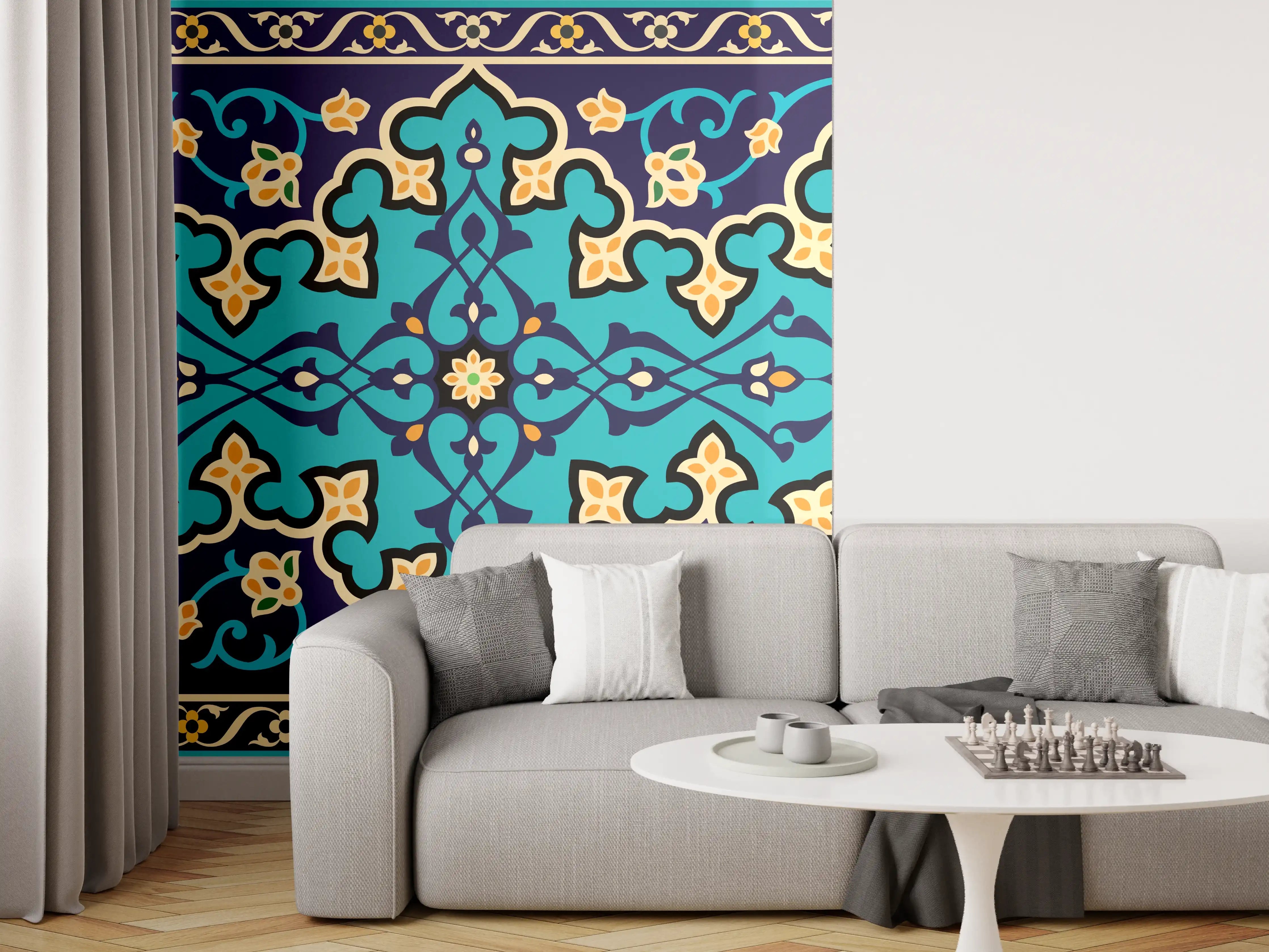 Wandverkleidung Wohnzimmer - Orientalische Fliesen 3