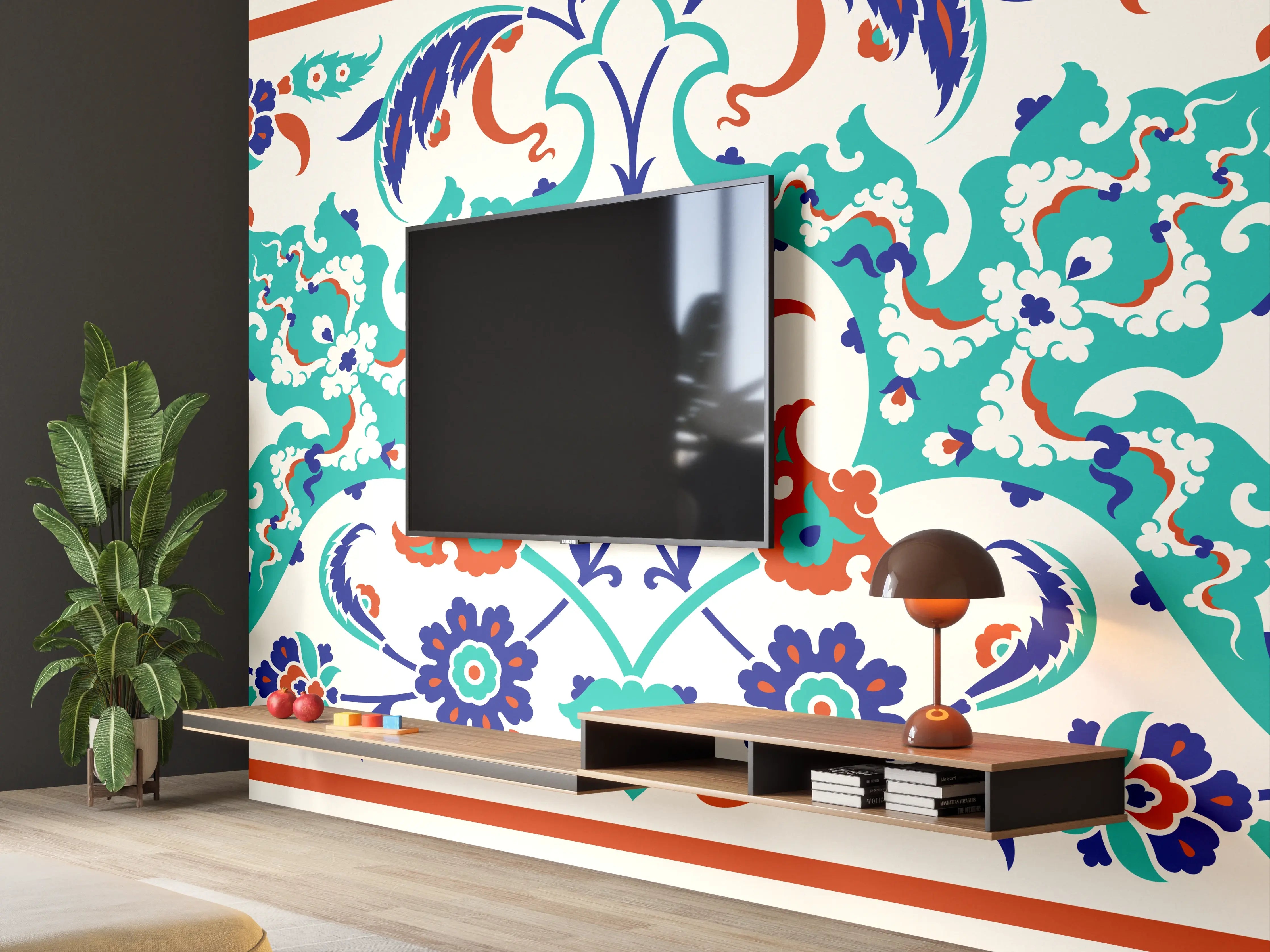 Wandverkleidung Wohnzimmer - Orientalische Fliesen