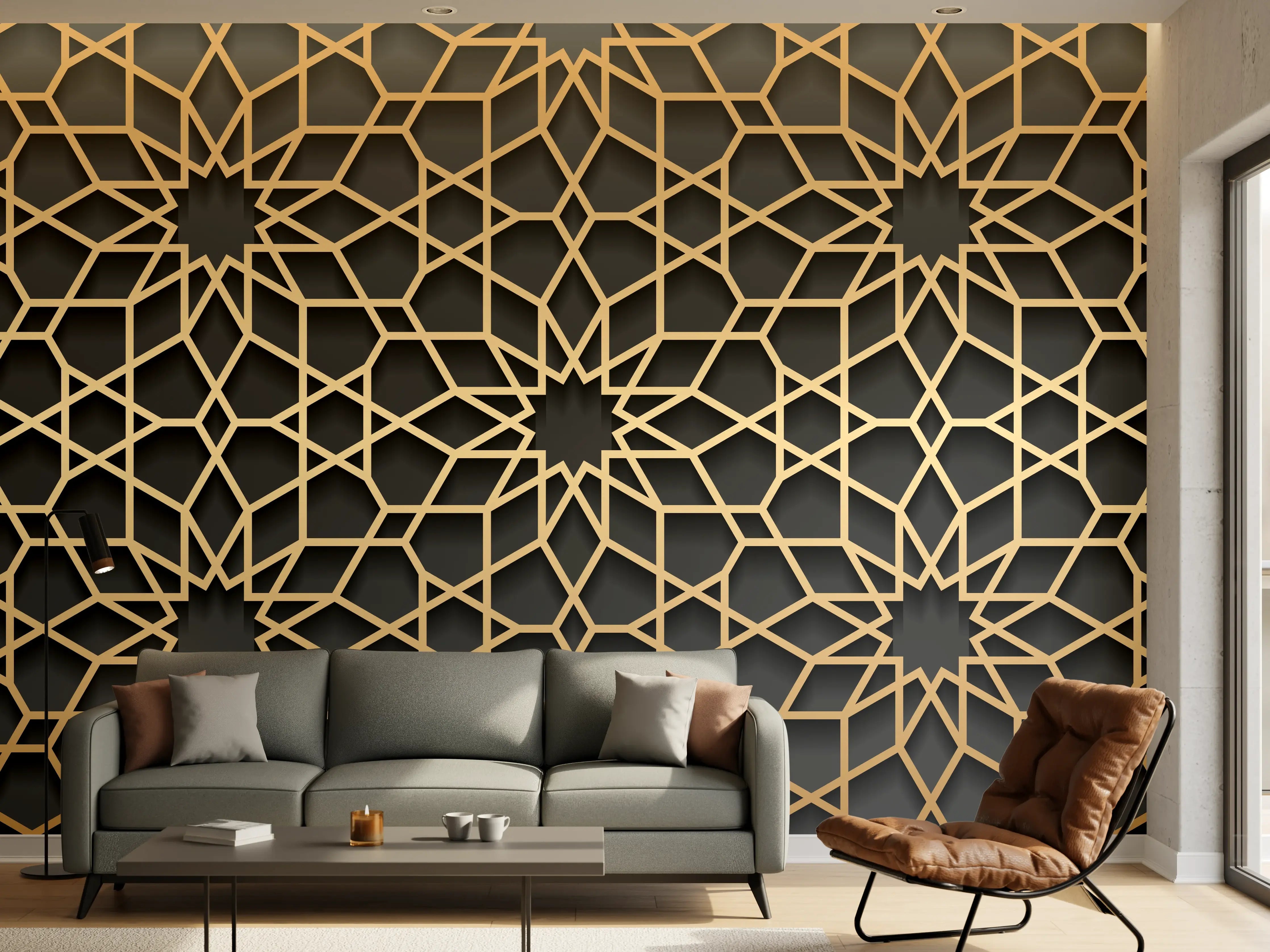 Wandverkleidung Wohnzimmer - Orientalische Muster