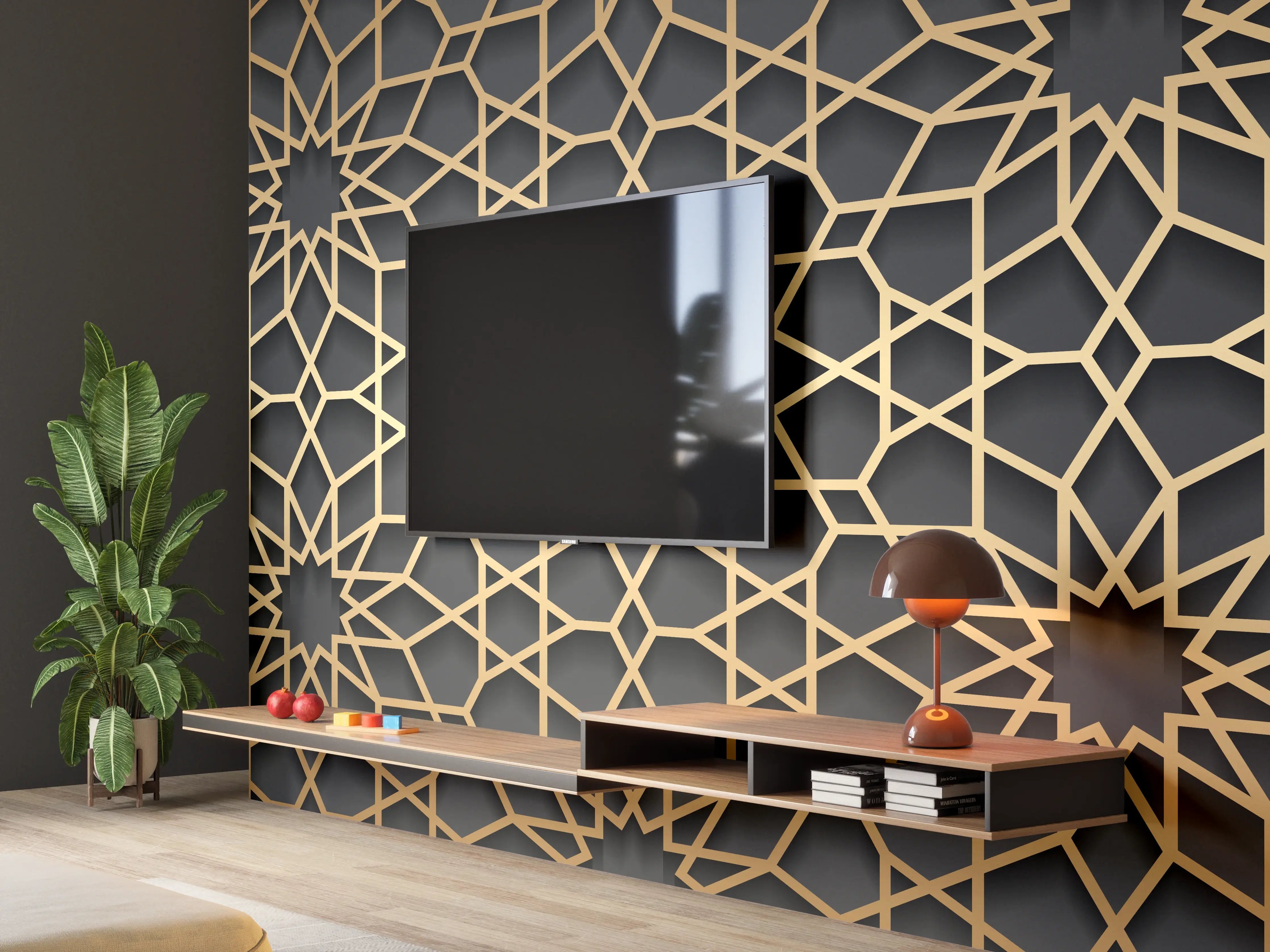 Wandverkleidung Wohnzimmer - Orientalische Muster