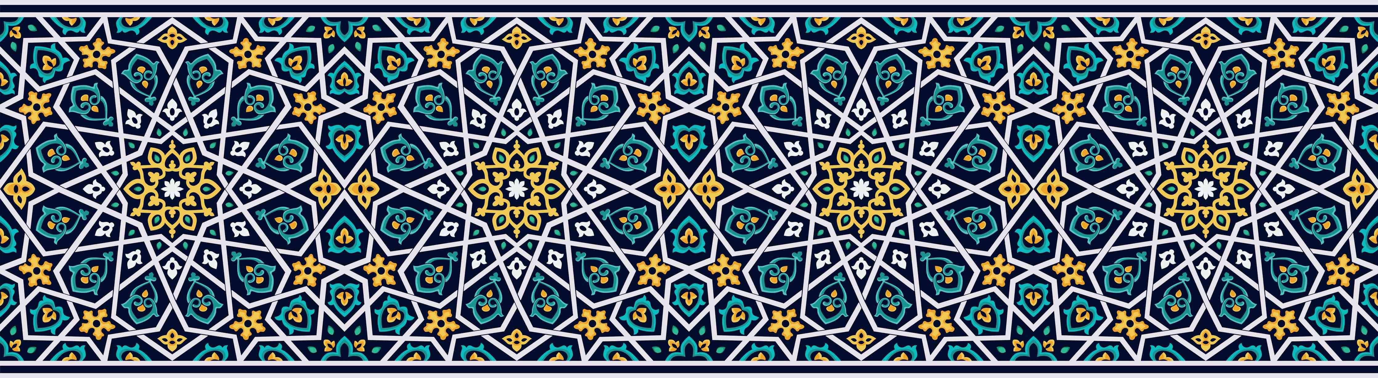 Wandverkleidung Wohnzimmer-Orientalisches Fliesenmuster Blau