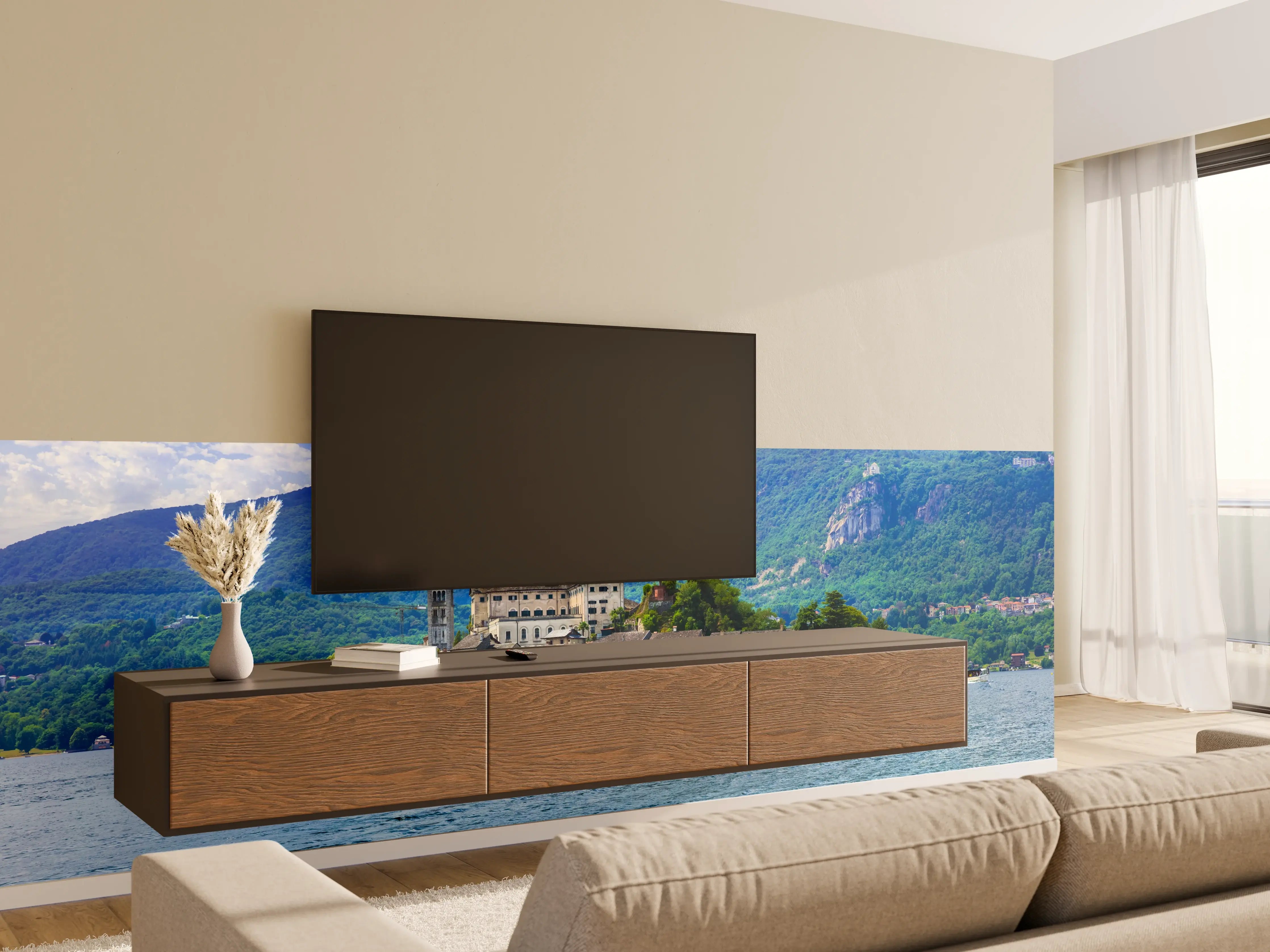 Wandverkleidung Wohnzimmer - Ortasee - Italien