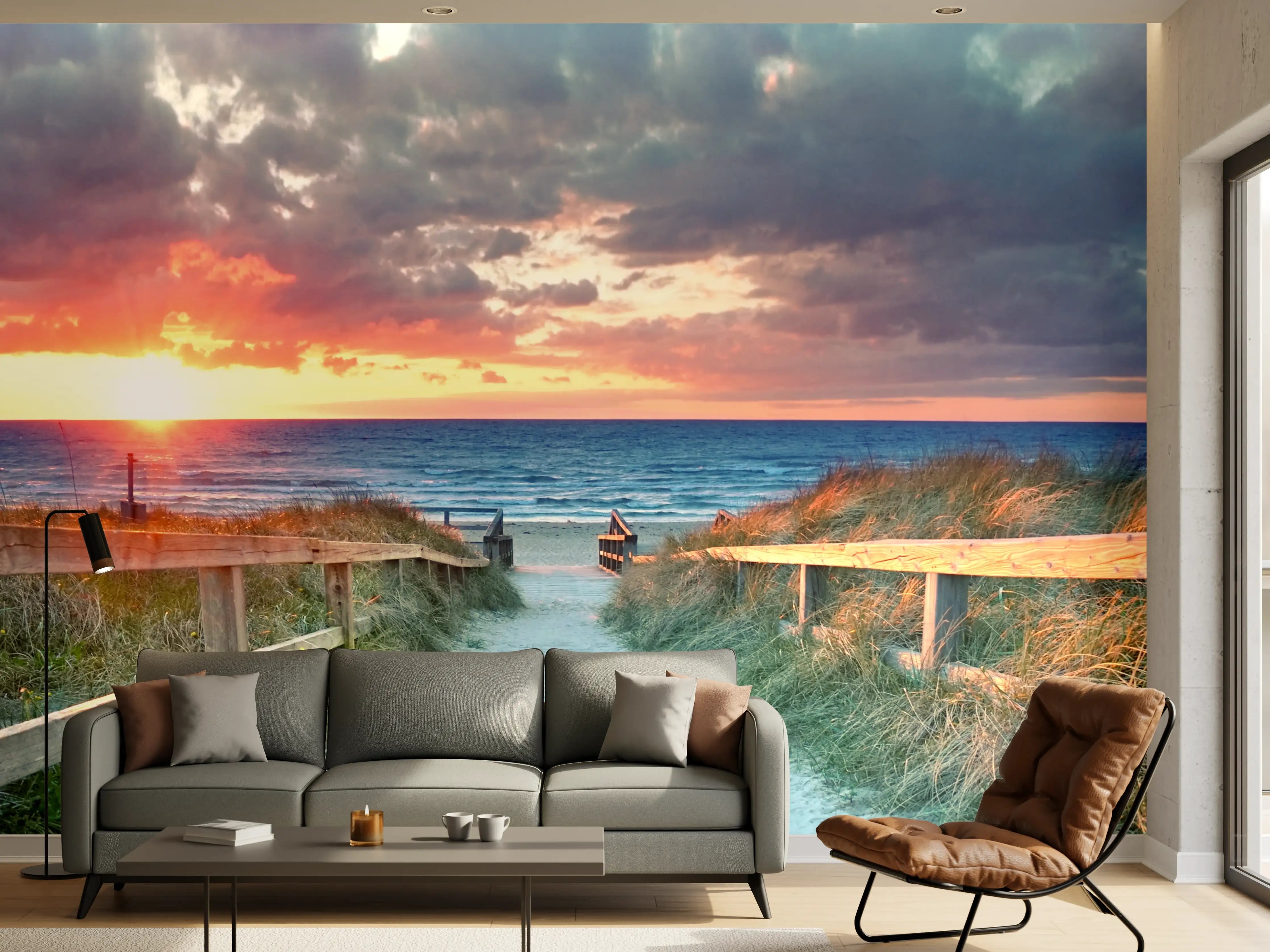 Wandverkleidung Wohnzimmer - Ostseepanorama