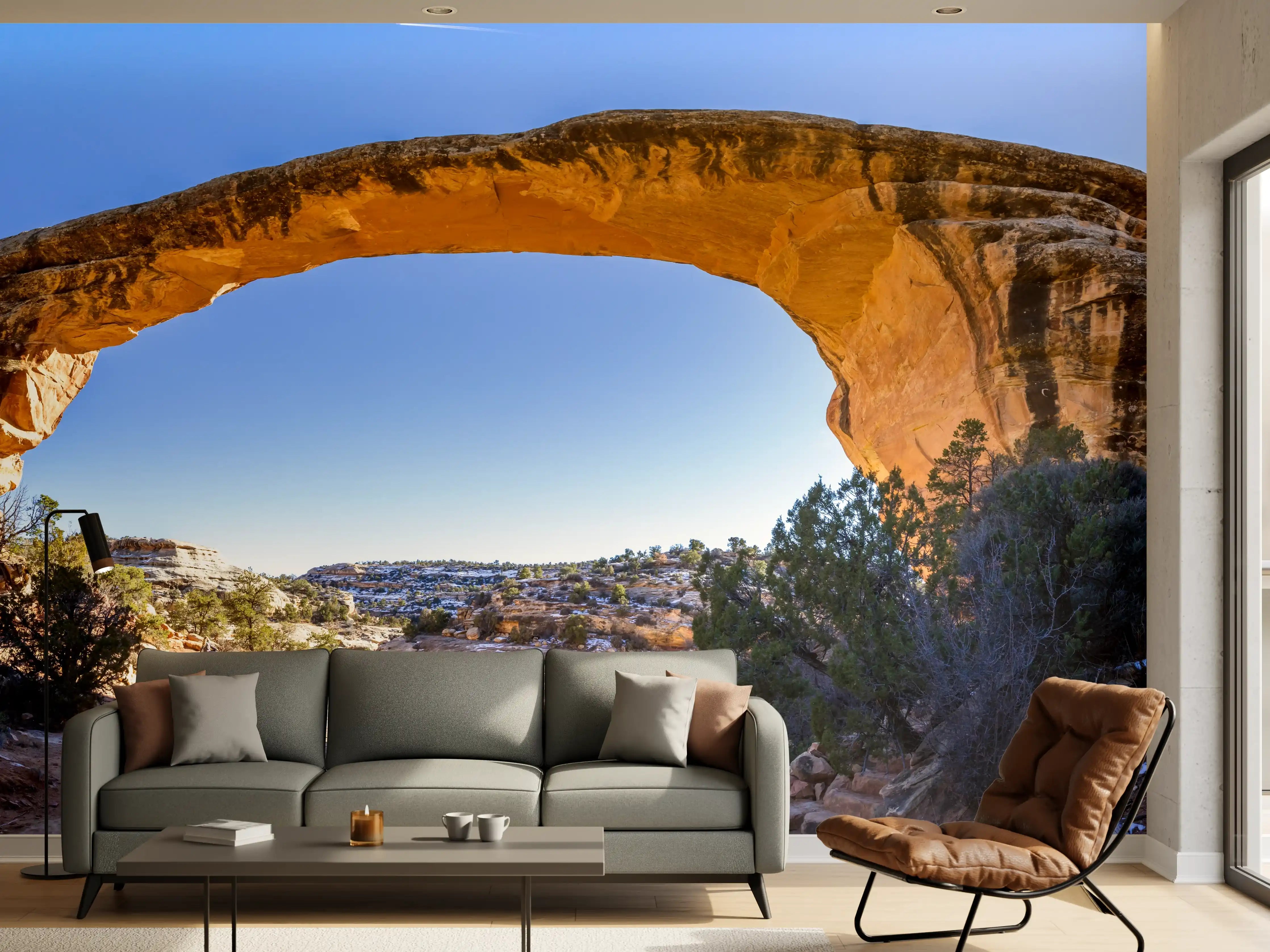 Wandverkleidung Wohnzimmer - Owachomo Naturbrücke Panorama