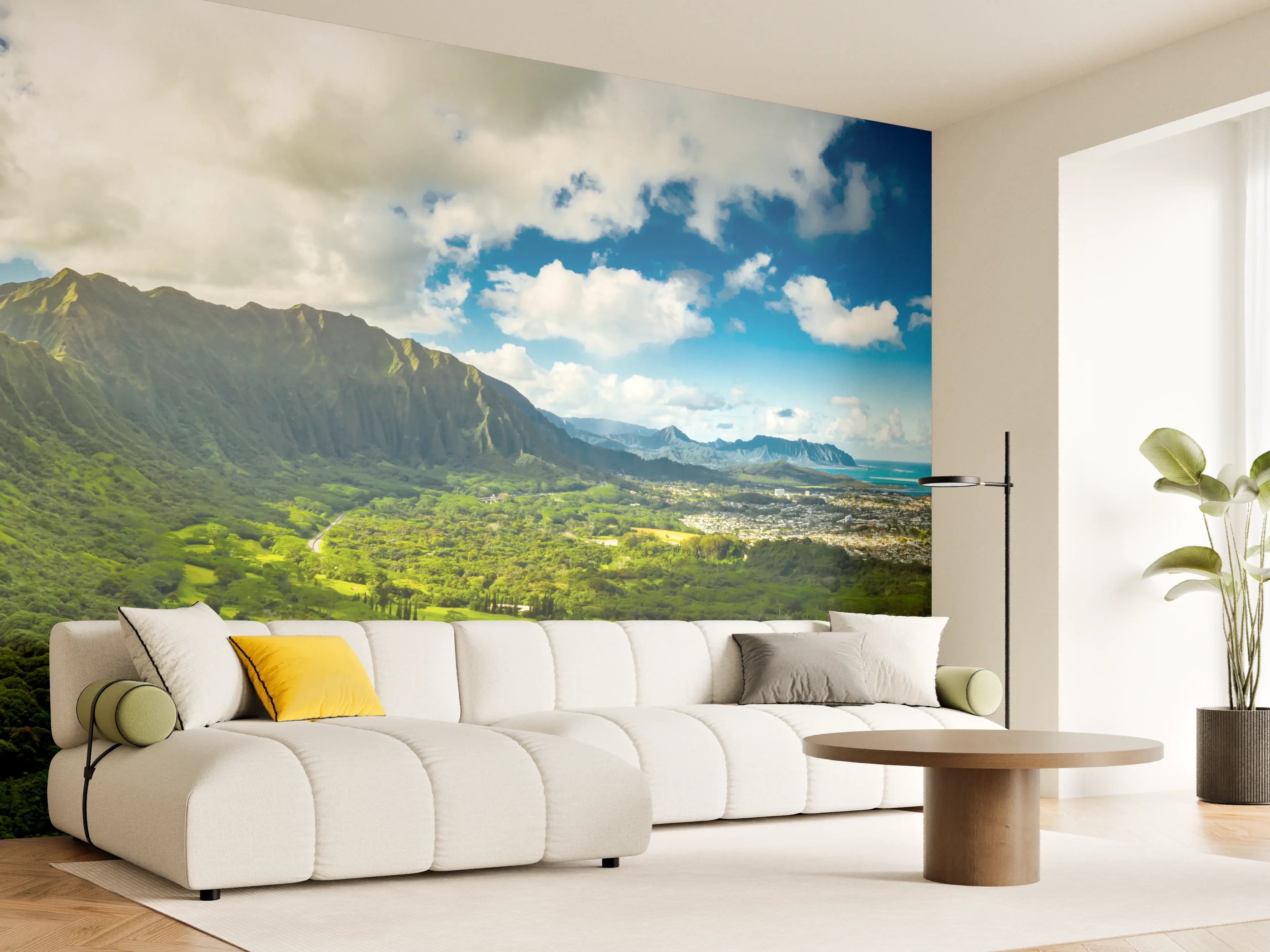 Wandverkleidung Wohnzimmer - Pali Lookout Klippen in Hawaii