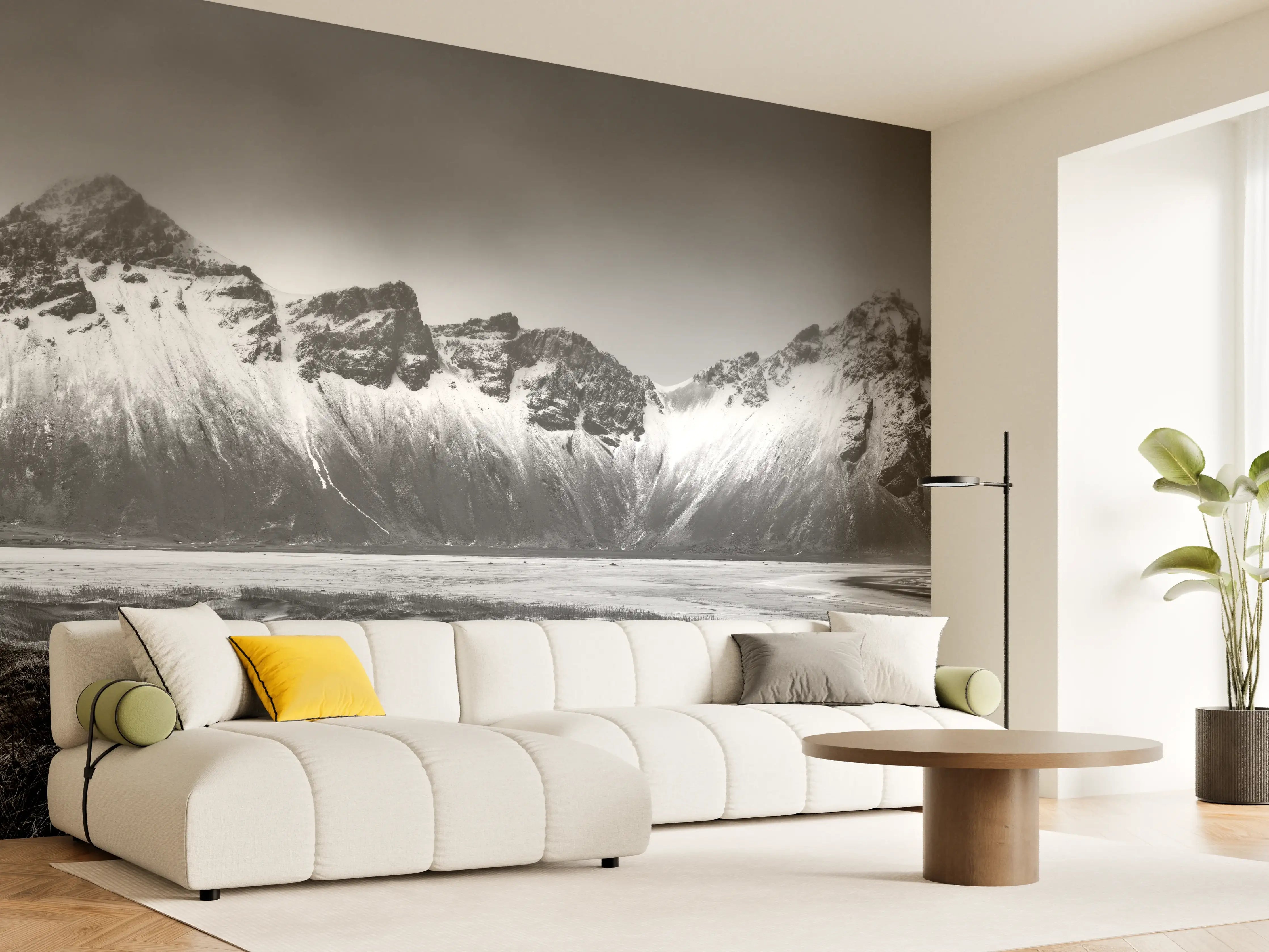 Wandverkleidung Wohnzimmer - Panorama - Bergkette Vestrahorn