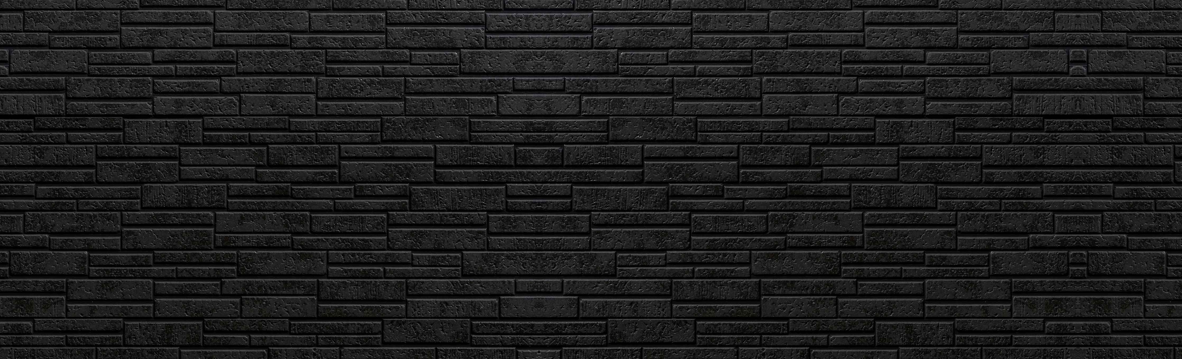 Wandverkleidung Wohnzimmer-Panorama - Schwarze Steinmauer