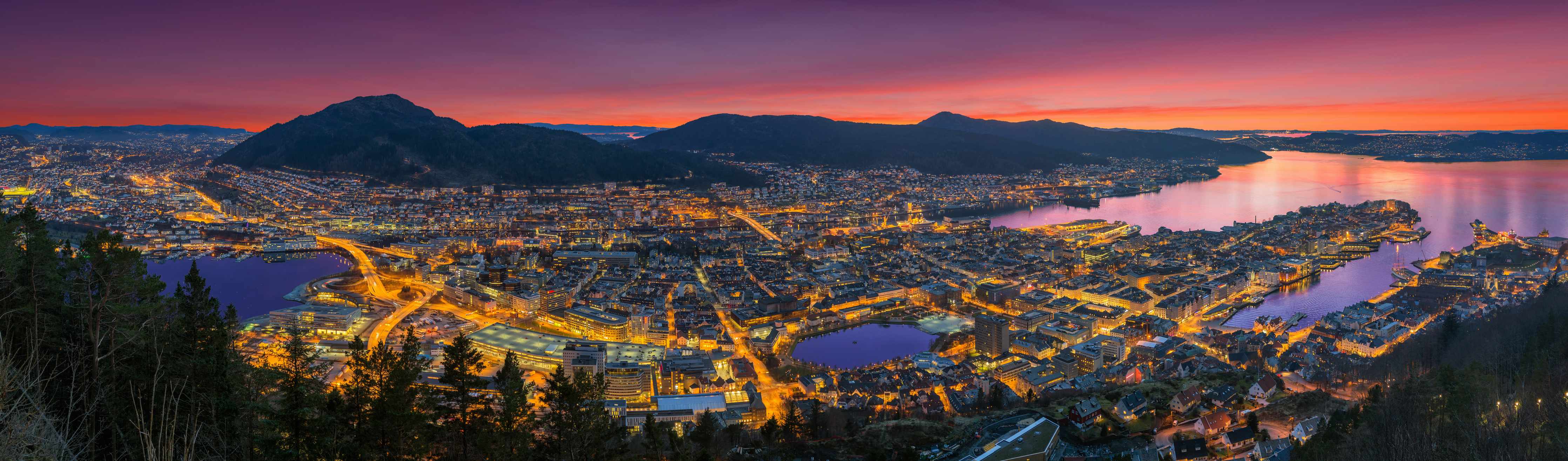 Wandverkleidung Wohnzimmer-Panorama Floyen - Norwegen
