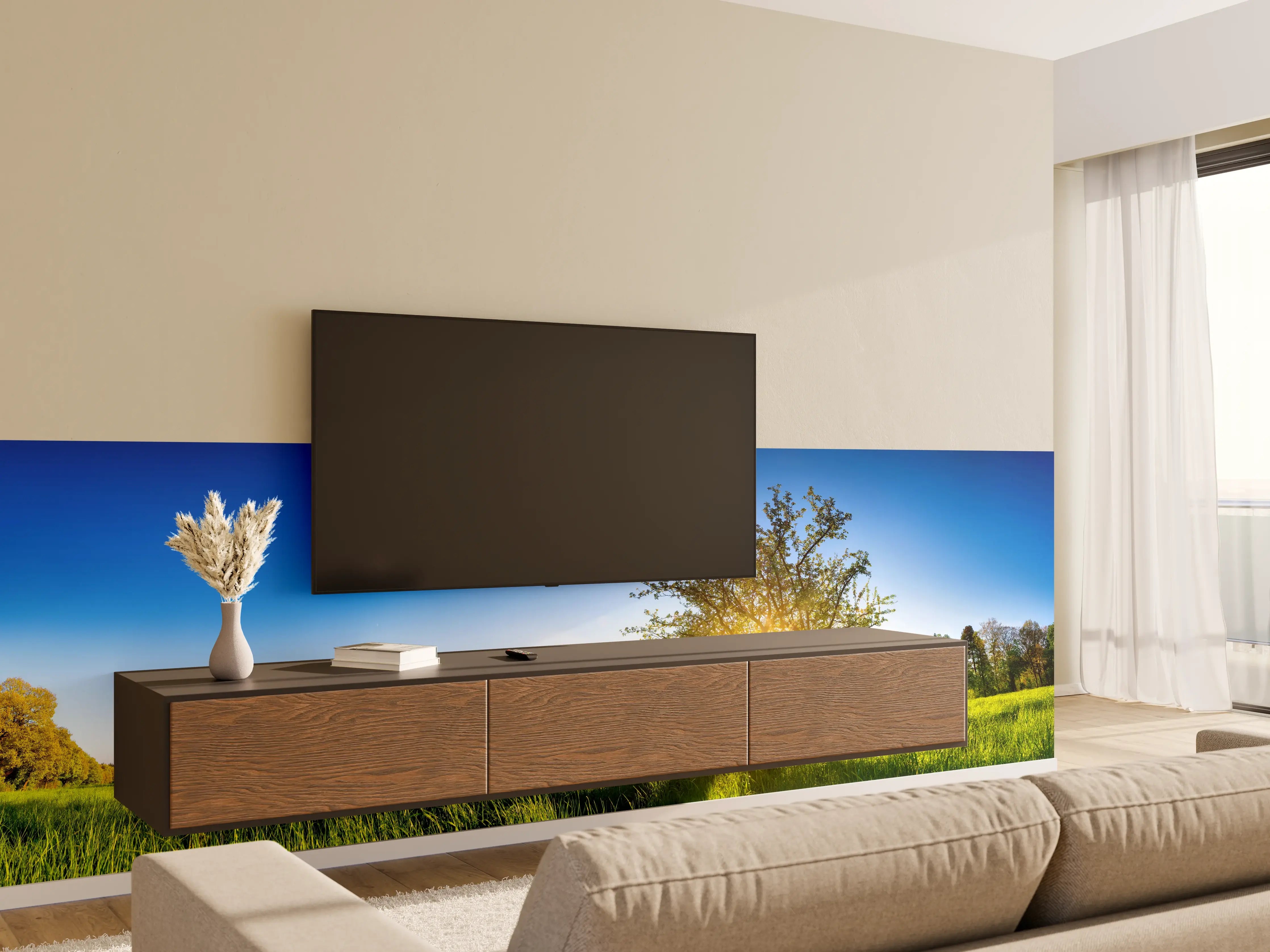 Wandverkleidung Wohnzimmer - Panorama Ländliche Idylle