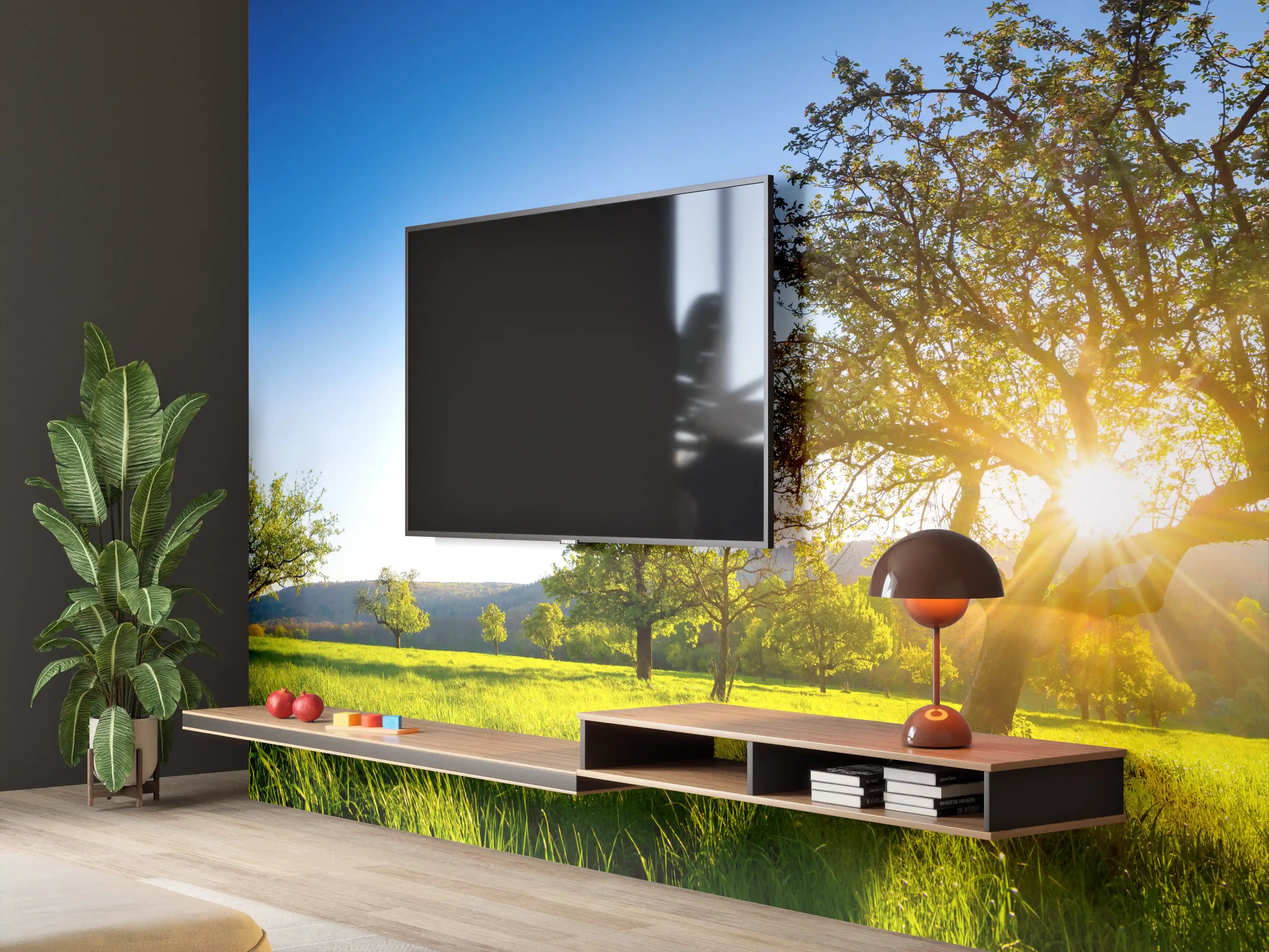 Wandverkleidung Wohnzimmer - Panorama Ländliche Idylle