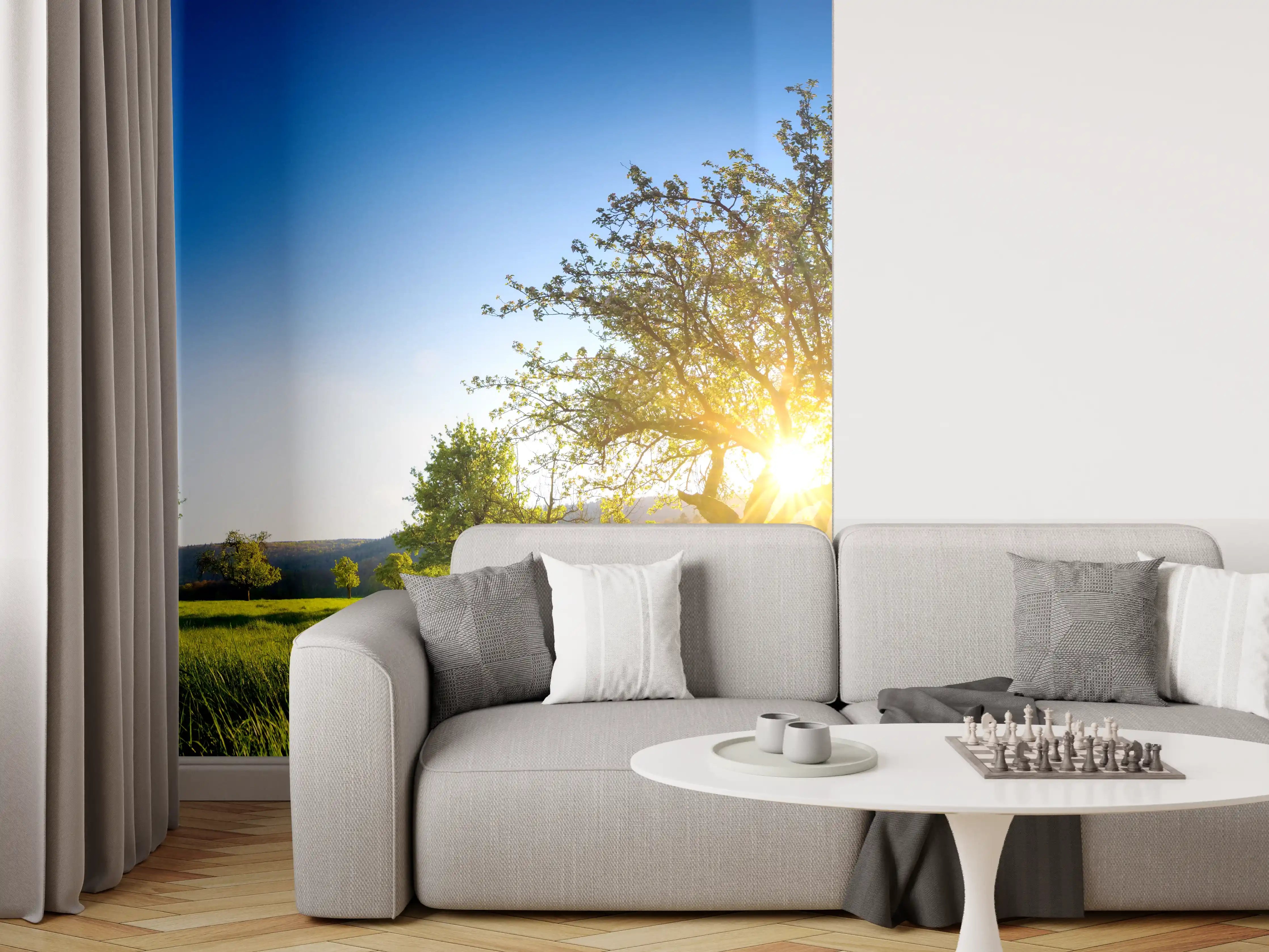 Wandverkleidung Wohnzimmer - Panorama Ländliche Idylle