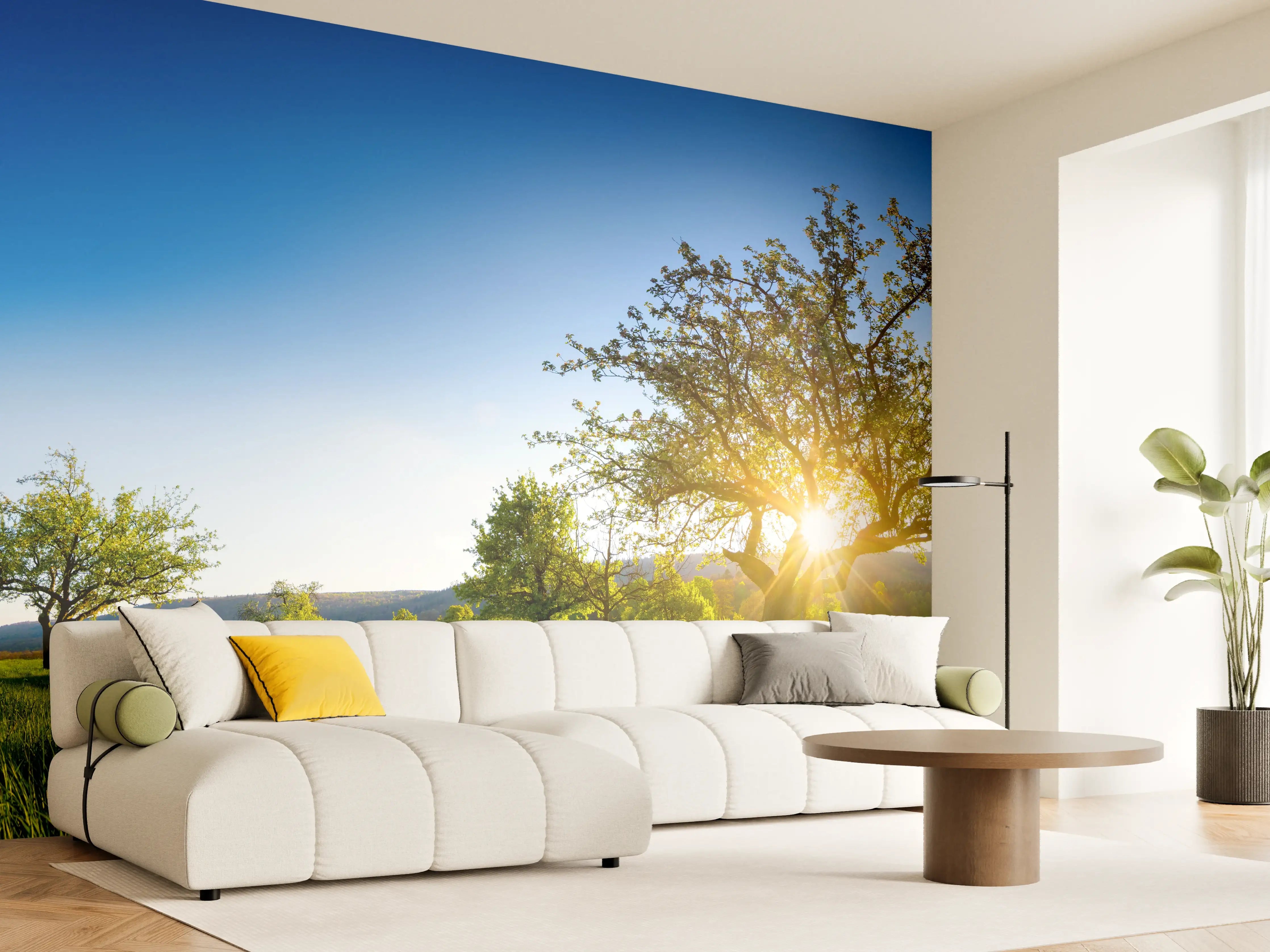 Wandverkleidung Wohnzimmer - Panorama Ländliche Idylle
