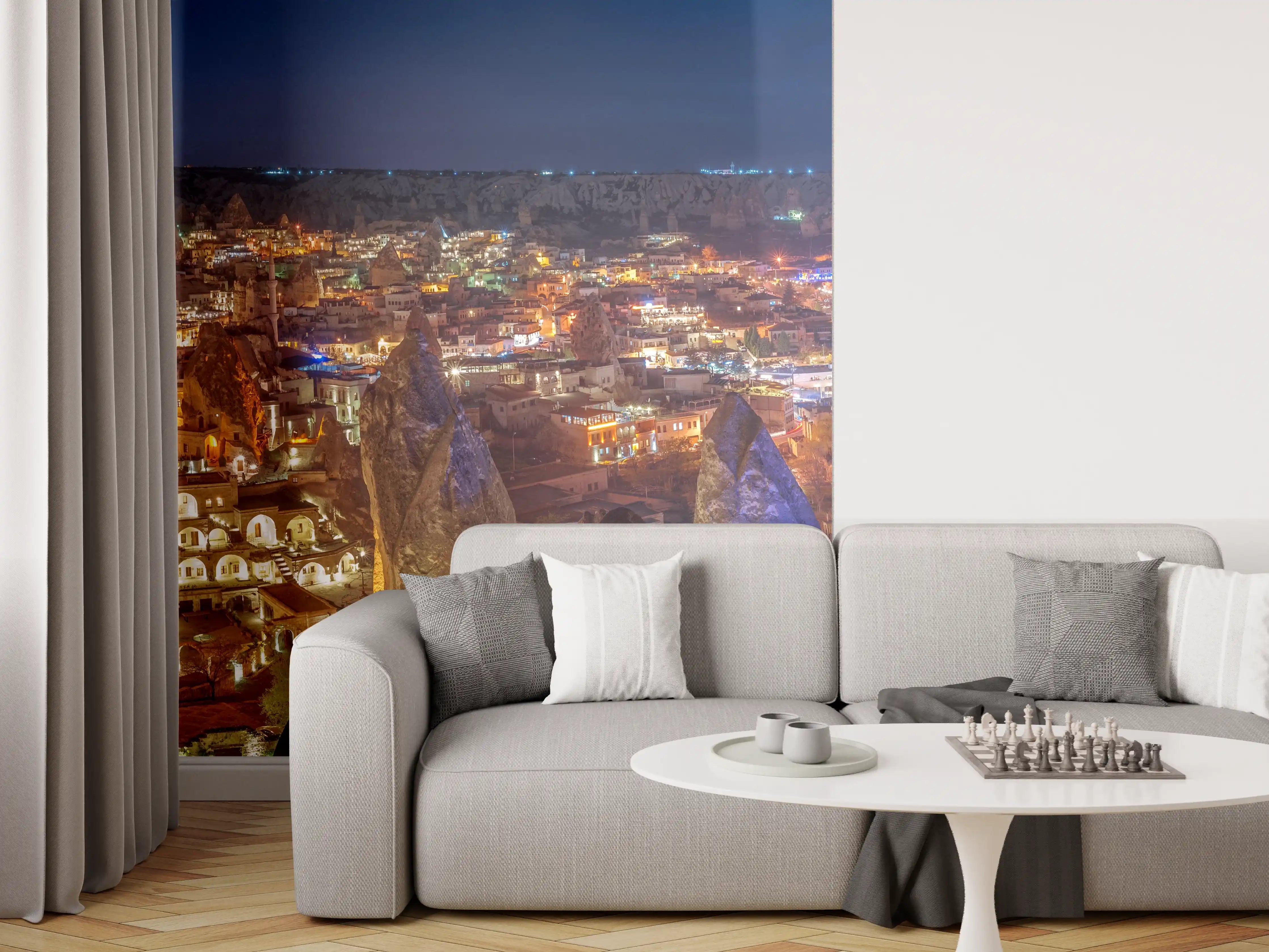 Wandverkleidung Wohnzimmer - Panorama auf Göreme - Kapadokien