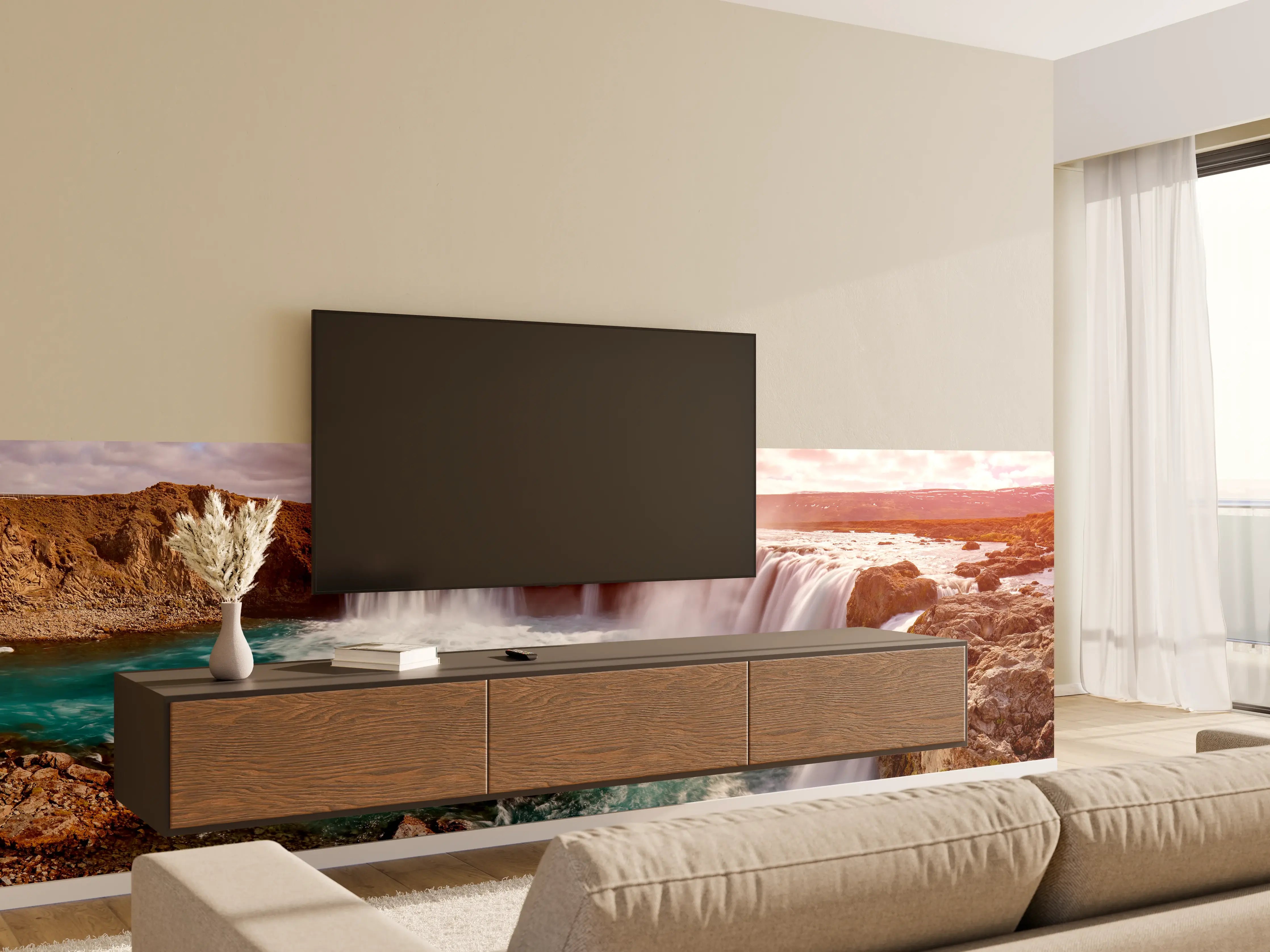 Wandverkleidung Wohnzimmer - Panorama des Goldenen Rings von Island - Vintage
