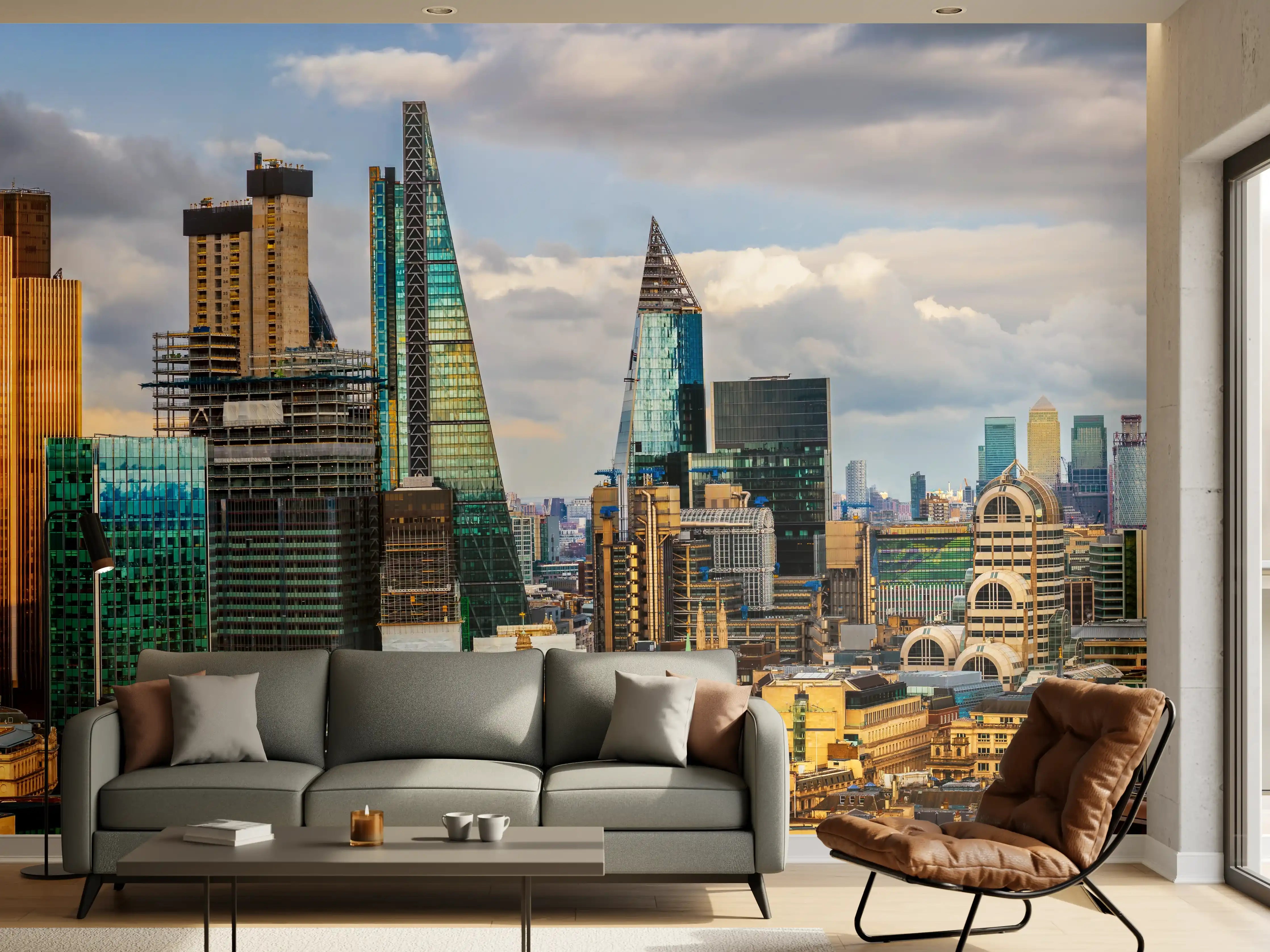 Wandverkleidung Wohnzimmer - Panorama von London
