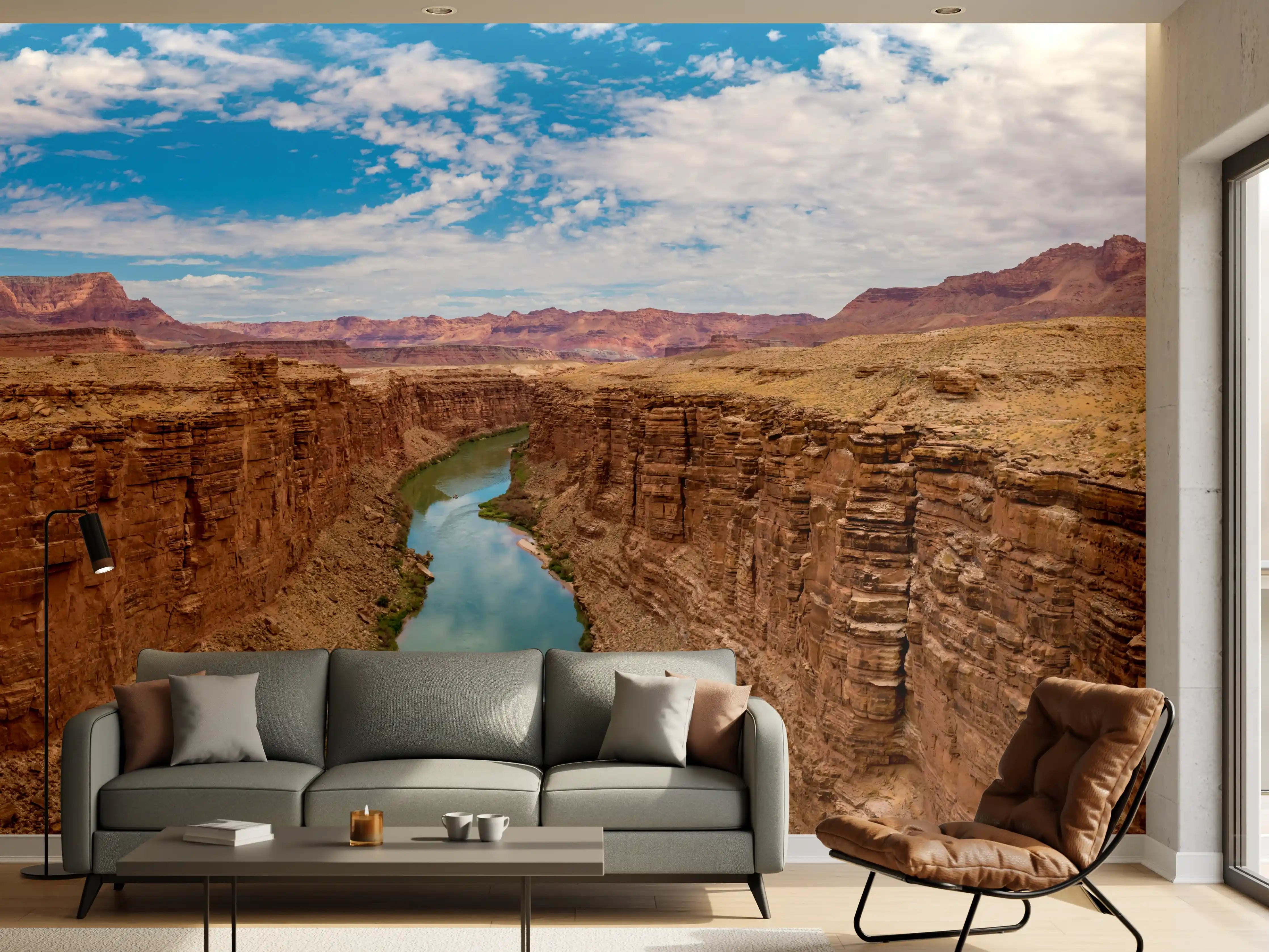 Wandverkleidung Wohnzimmer - Panoramablick auf Colorado River - USA