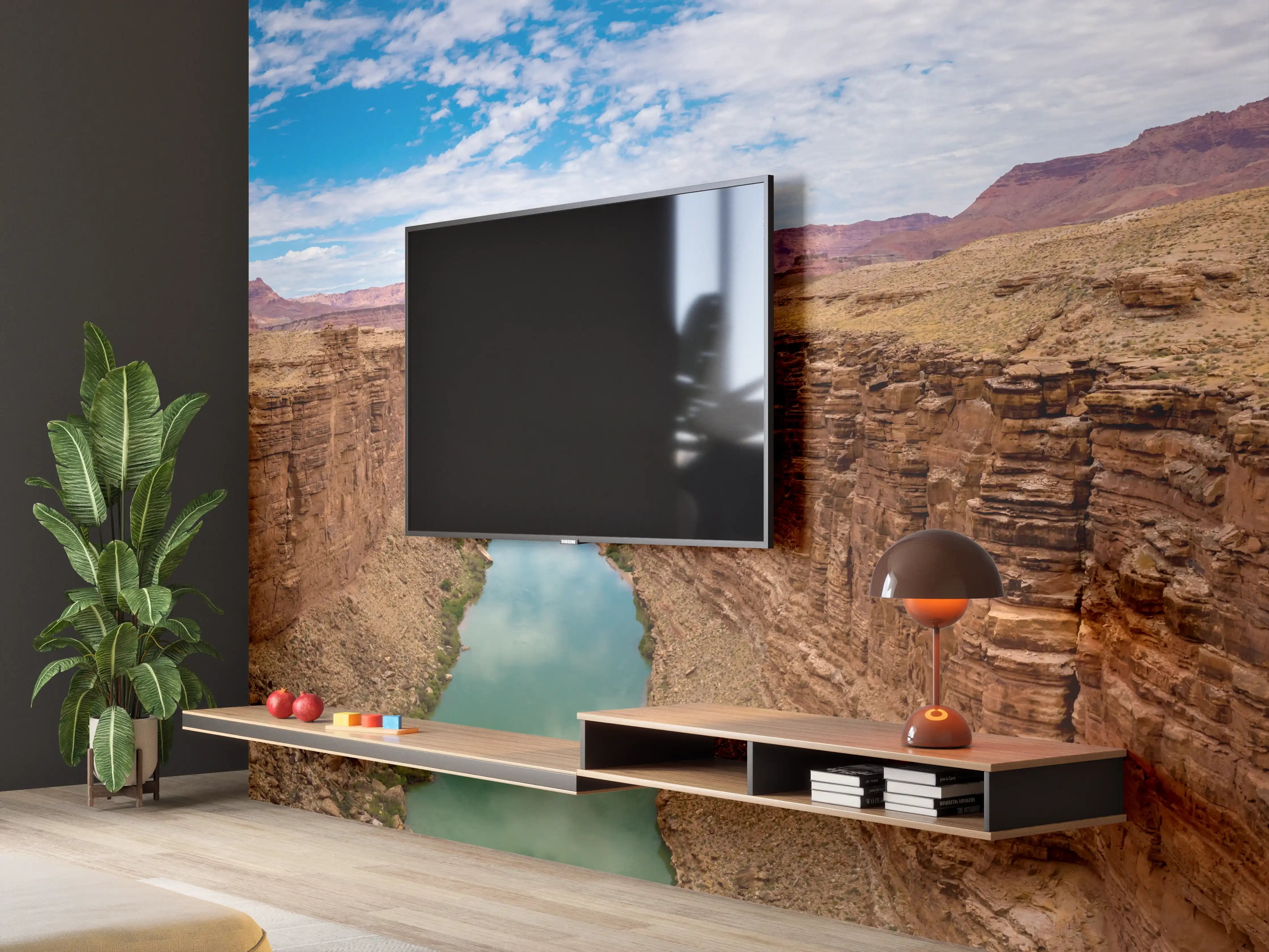Wandverkleidung Wohnzimmer - Panoramablick auf Colorado River - USA