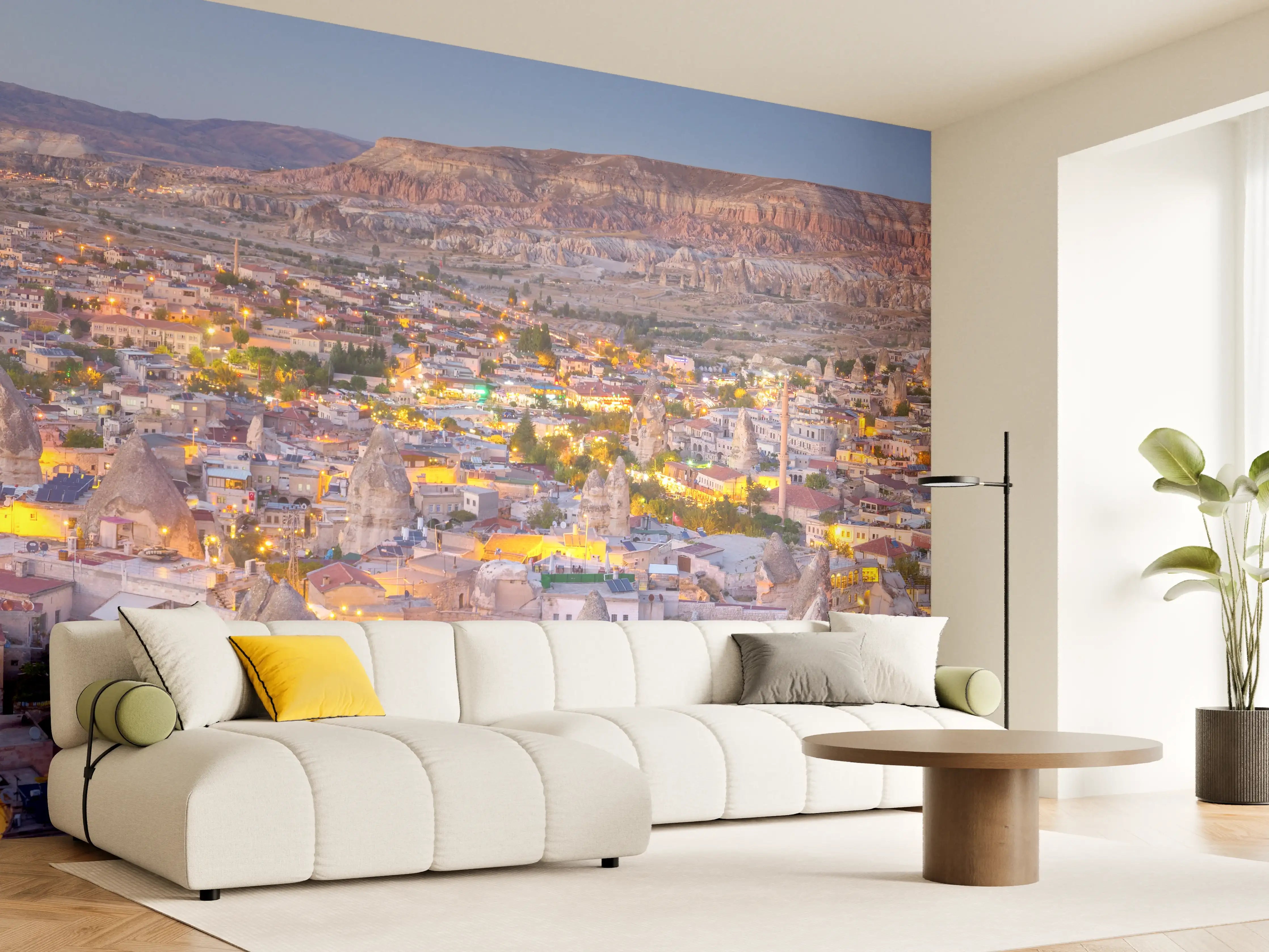 Wandverkleidung Wohnzimmer - Panoramablick auf Göreme - Kapadokien